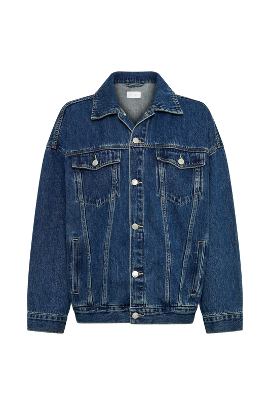 Sion Oversized Denim Jacket - Dark Blue