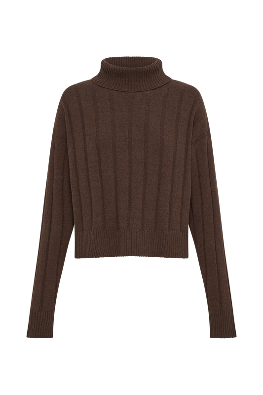 Cupid Long Sleeve Turtle Neck - Chocolate