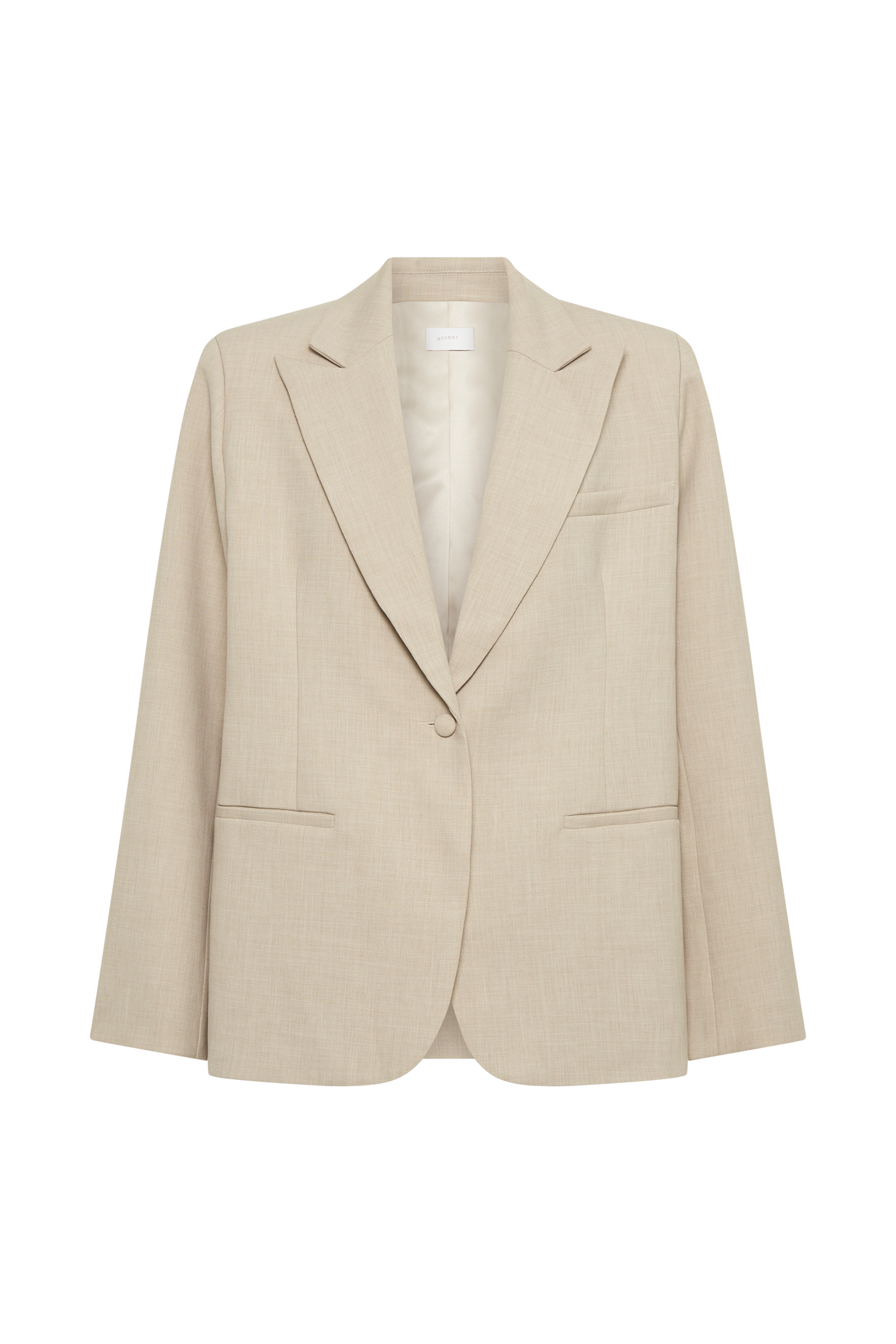 Drew Oversized Textured Blazer - Natural