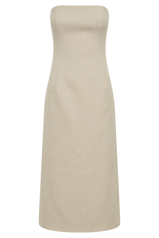 Sable Textured Midi Dress - Natural