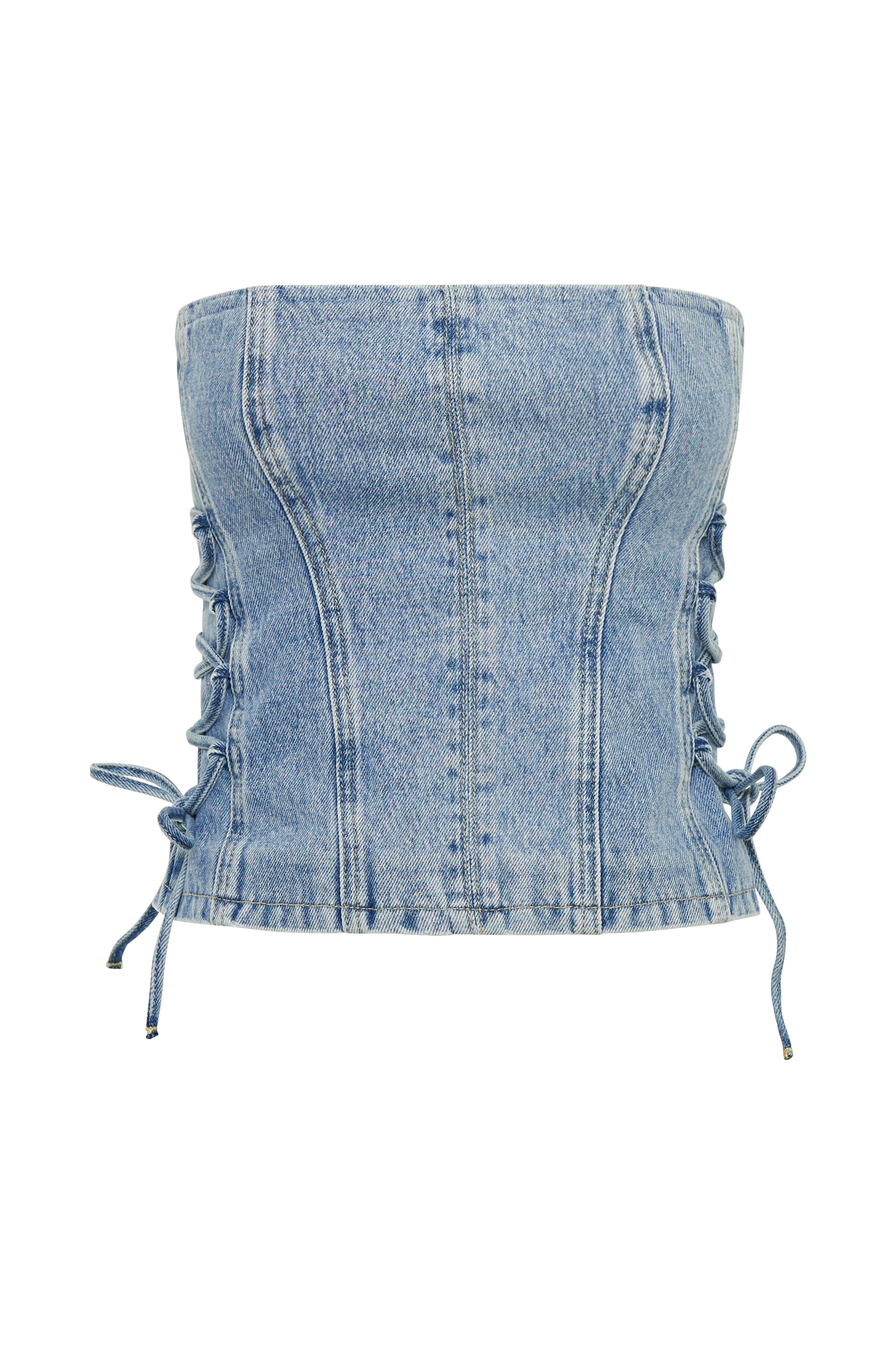 Scheana Denim Corset - Mid Blue