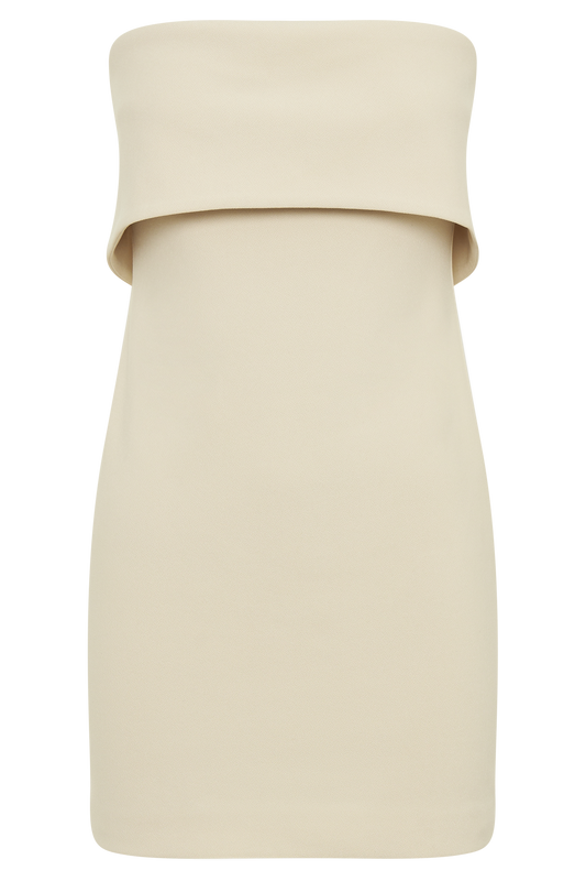 Mariska Strapless Crepe Mini Dress - Cream