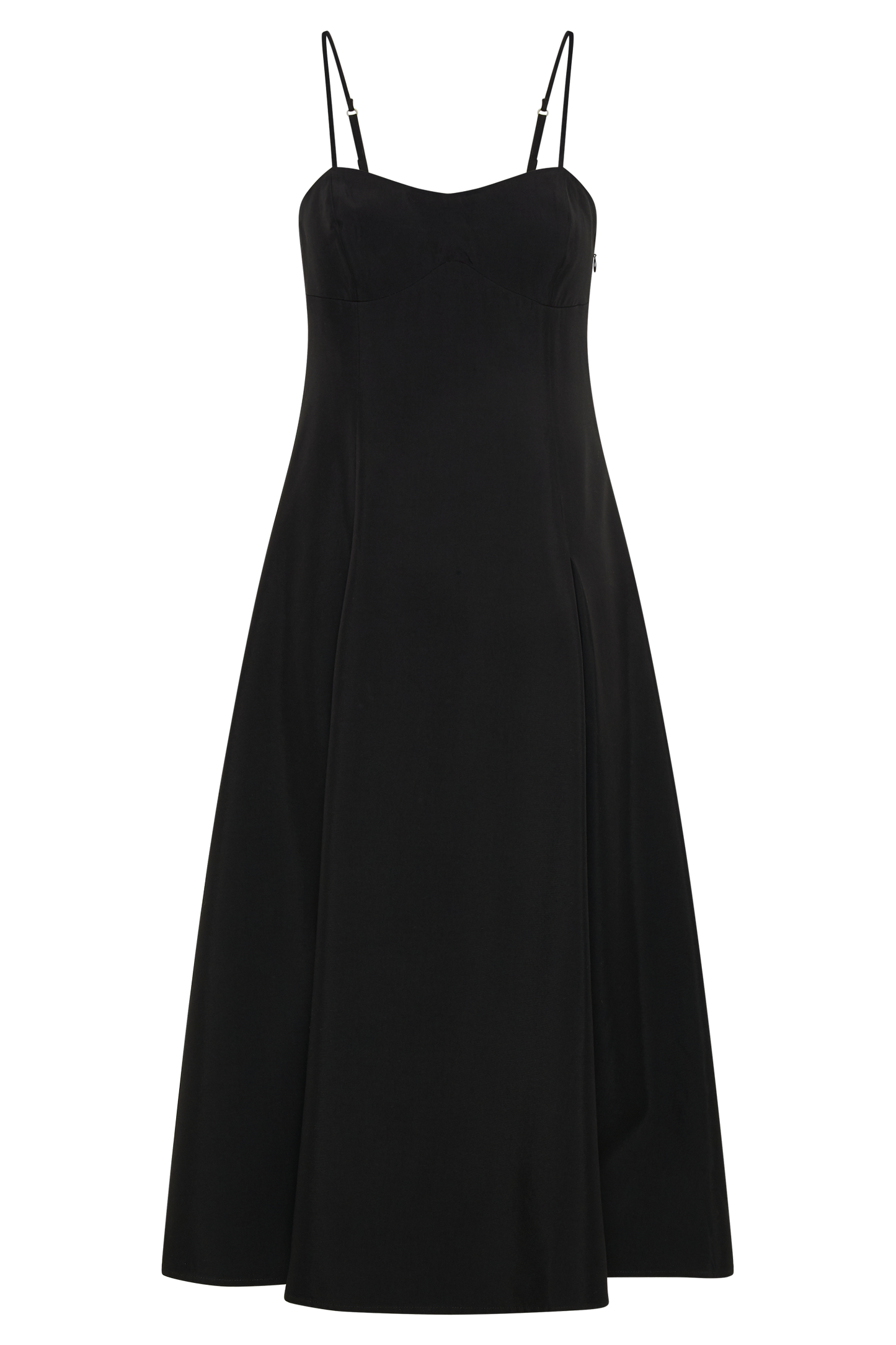 Alaina A-Line Midi Dress - Black