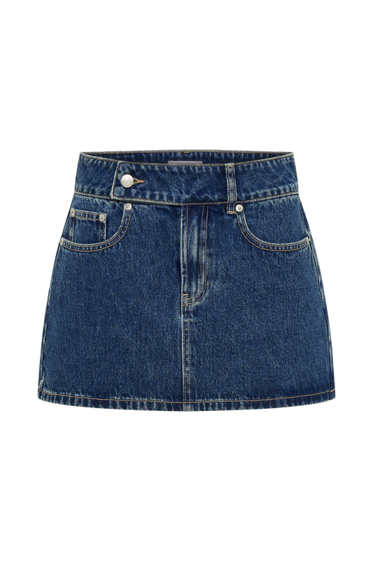 Julienne Denim Mini Skirt - Dark Blue