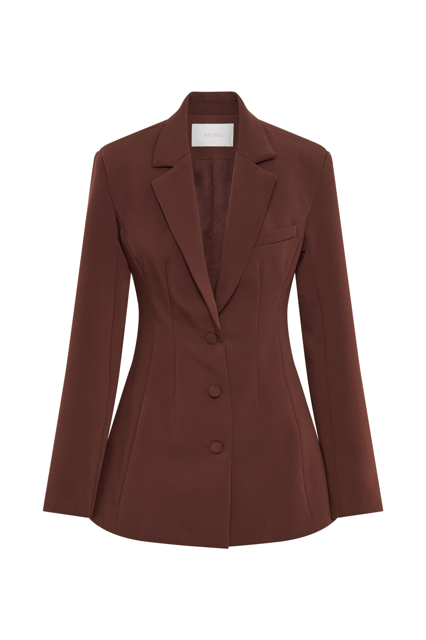 Greer Hourglass Suiting Blazer - Dark Chocolate