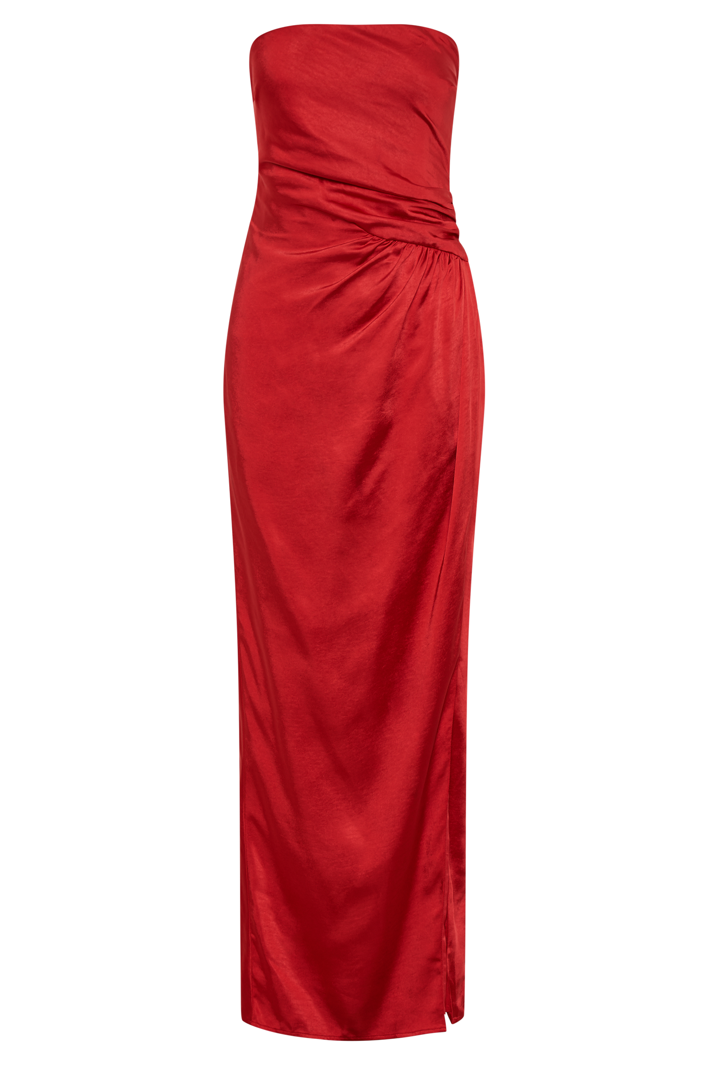 Aminah Draped Strapless Maxi Dress - Red