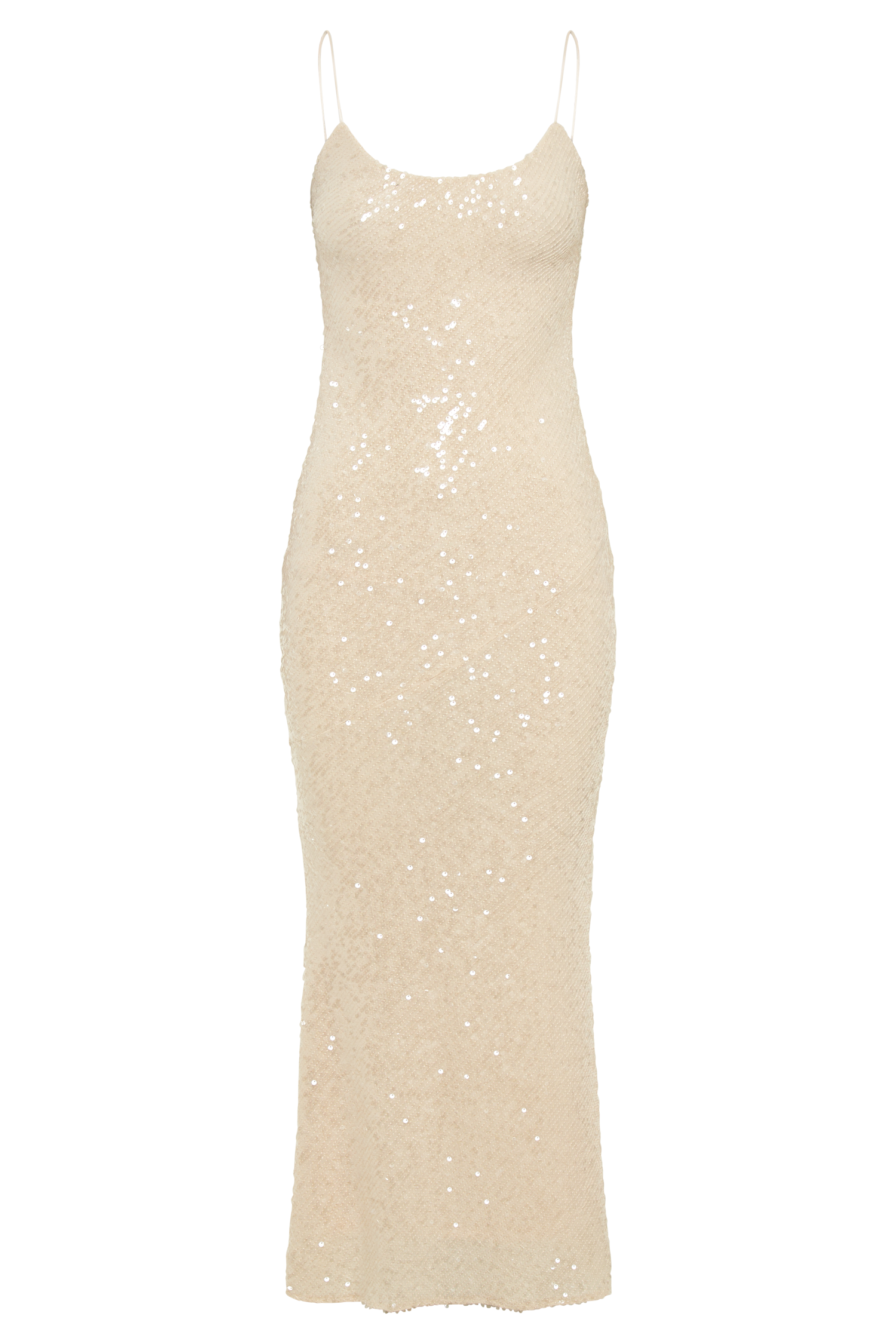 Brianna Sequin Maxi Dress - Cream #8