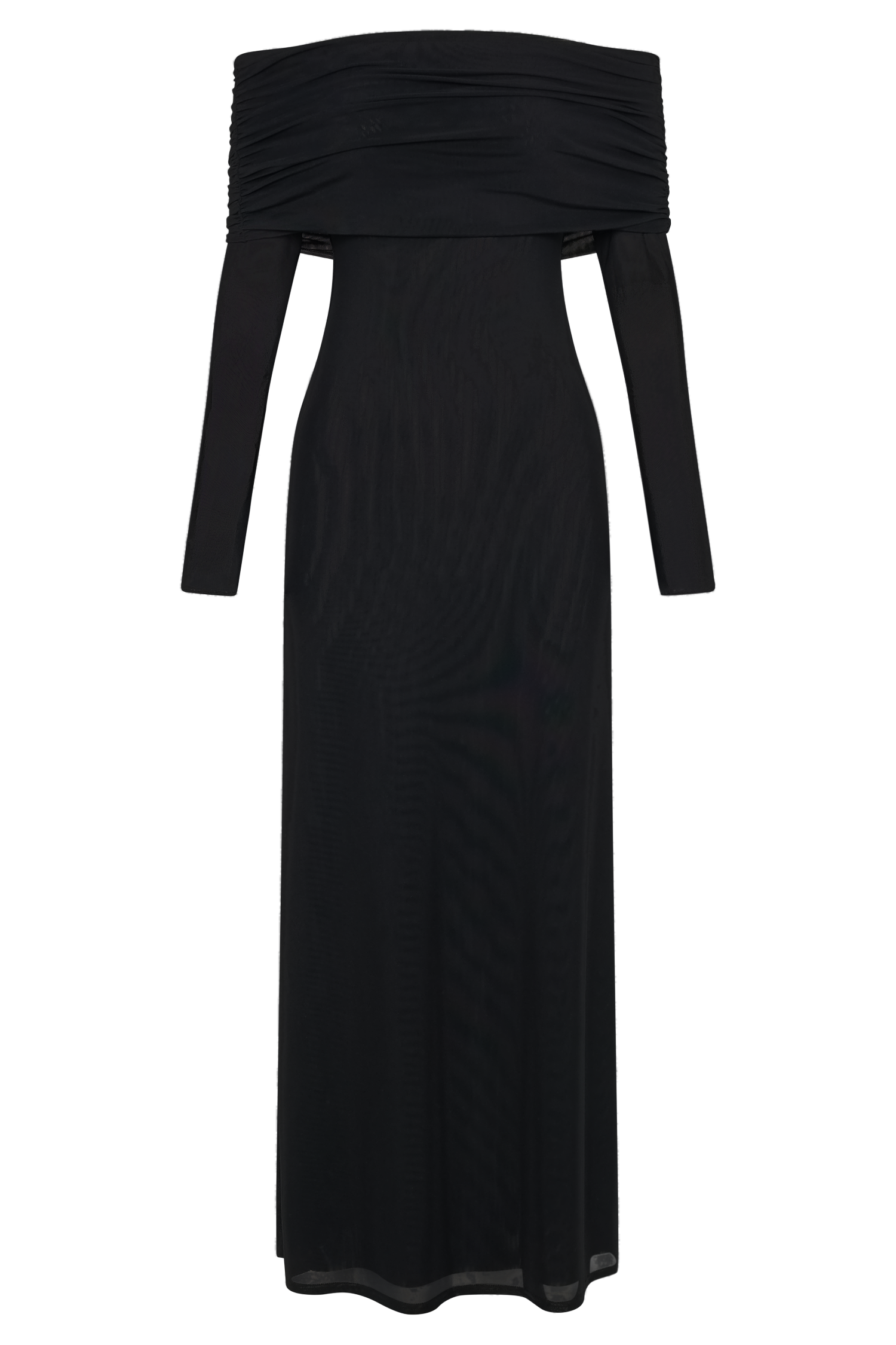 Josie Off Shoulder Mesh Maxi Dress - Black #7