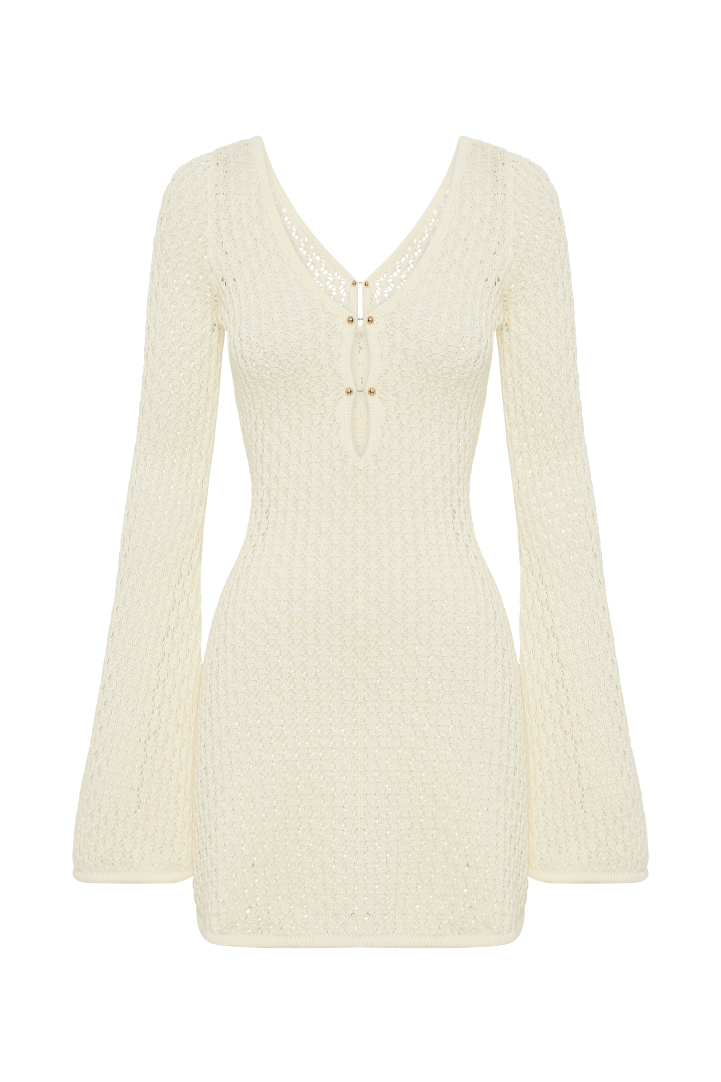 Kayleigh Crochet Knit Mini Dress - White