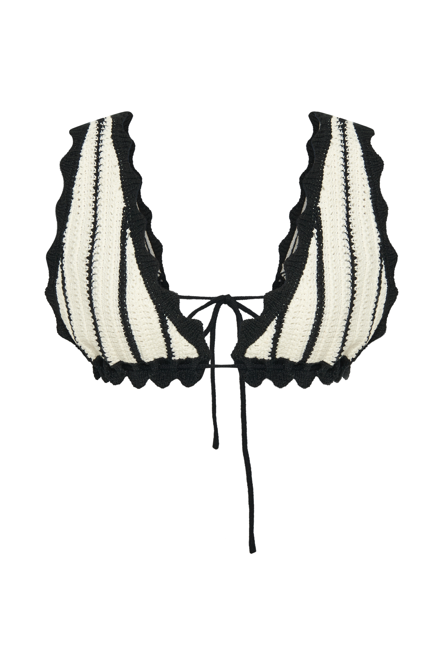 Jadia Contrast Crochet Bralette - Black/White #11