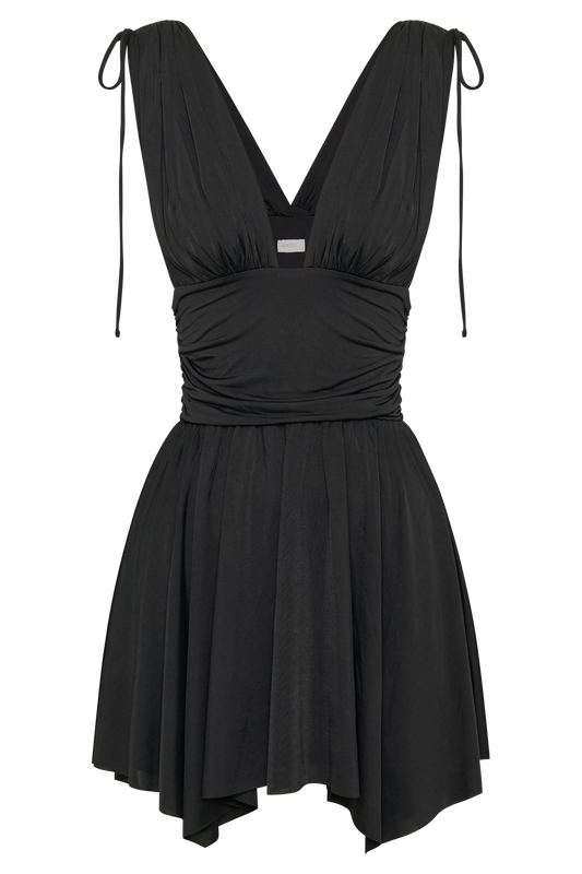 Anya Slinky A-Line Mini Dress - Black