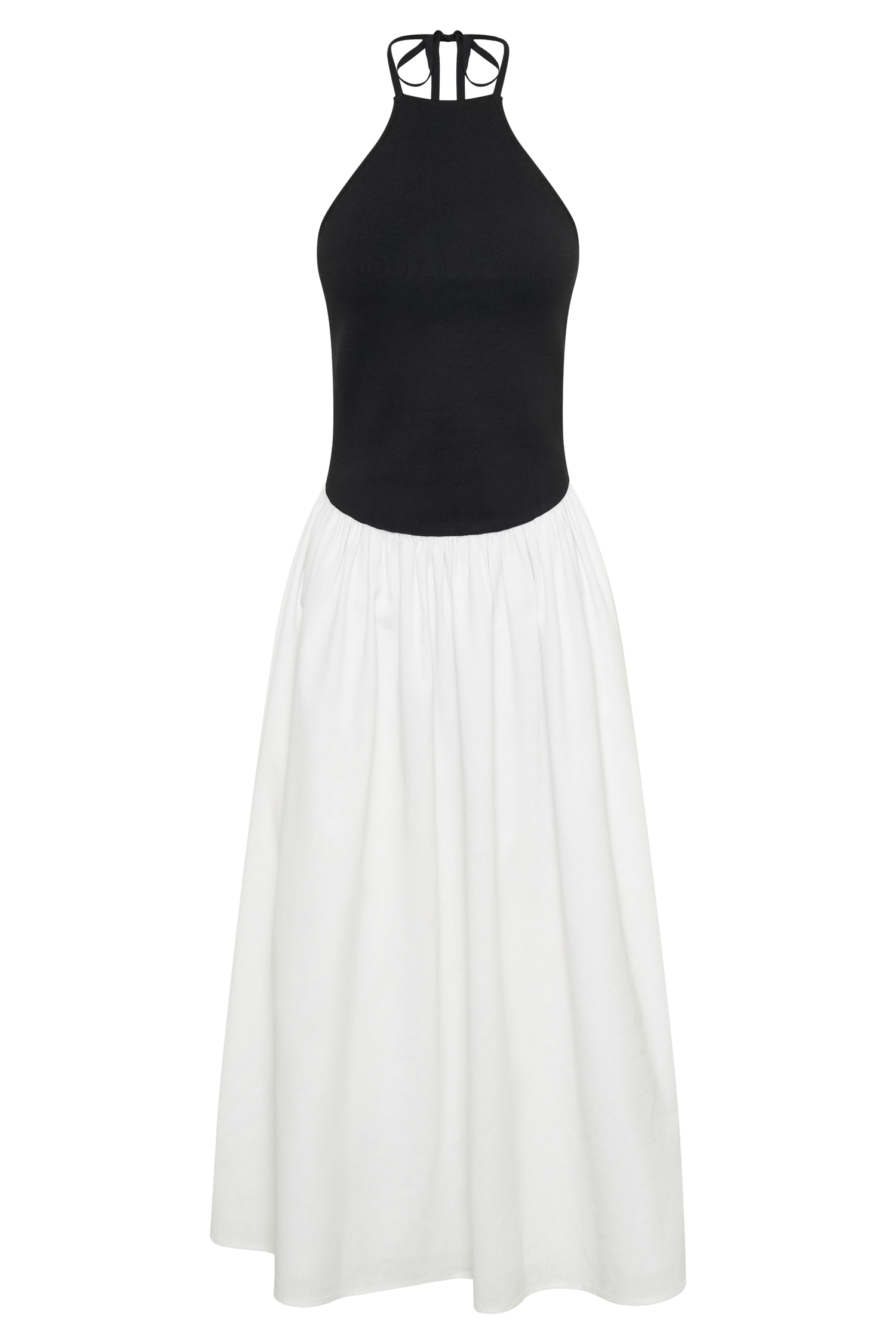 Black and white overall skirt best sale