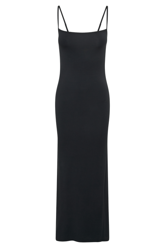 Cassie Modal Fishtail Maxi Dress - Black