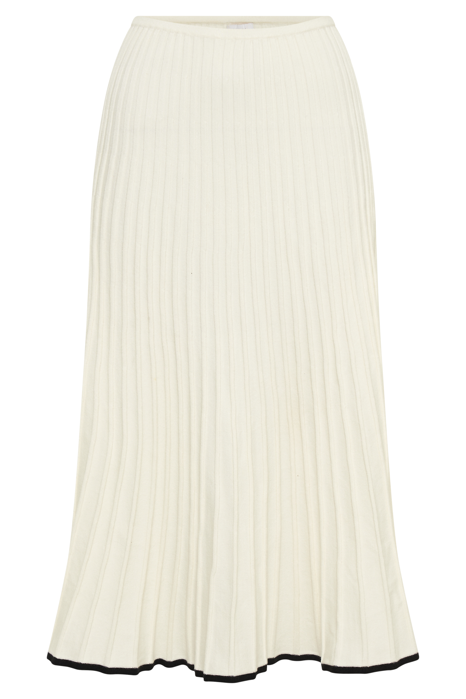 Jolene Contrast Rib Knit Midi Skirt White MESHKI UK
