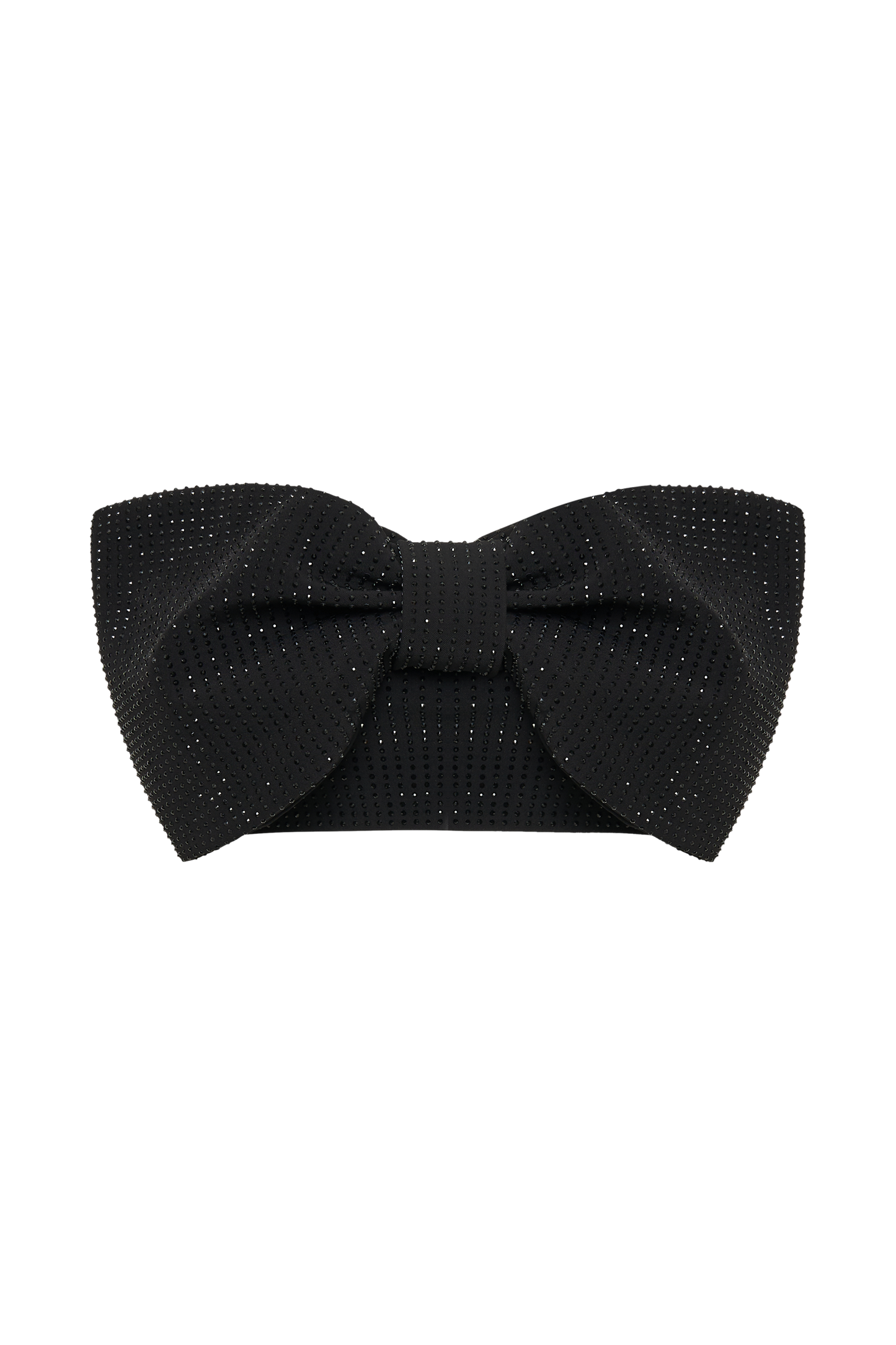 Katie Diamante Bow Crop Top - Black