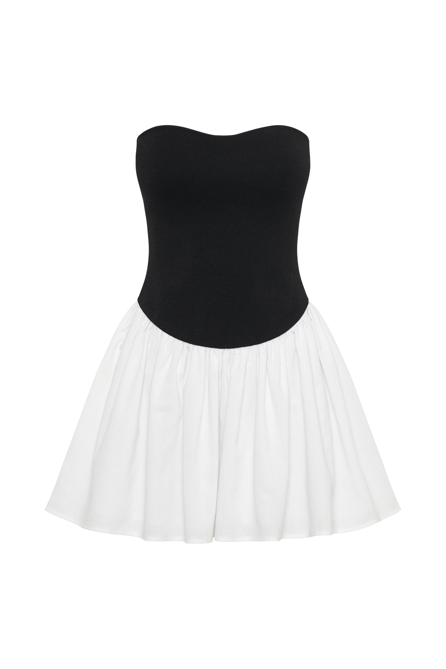 Hannah Knit And Linen Mini Dress - Black/White #6