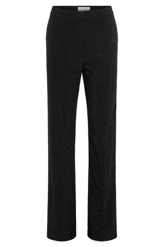 Kaycee Straight Leg Diamante Pants - Black