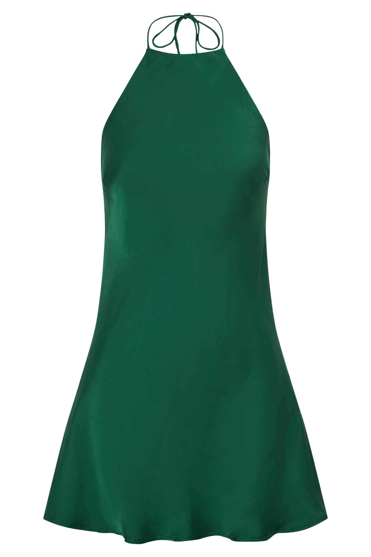 Atlas Satin Bow Mini Dress - Emerald