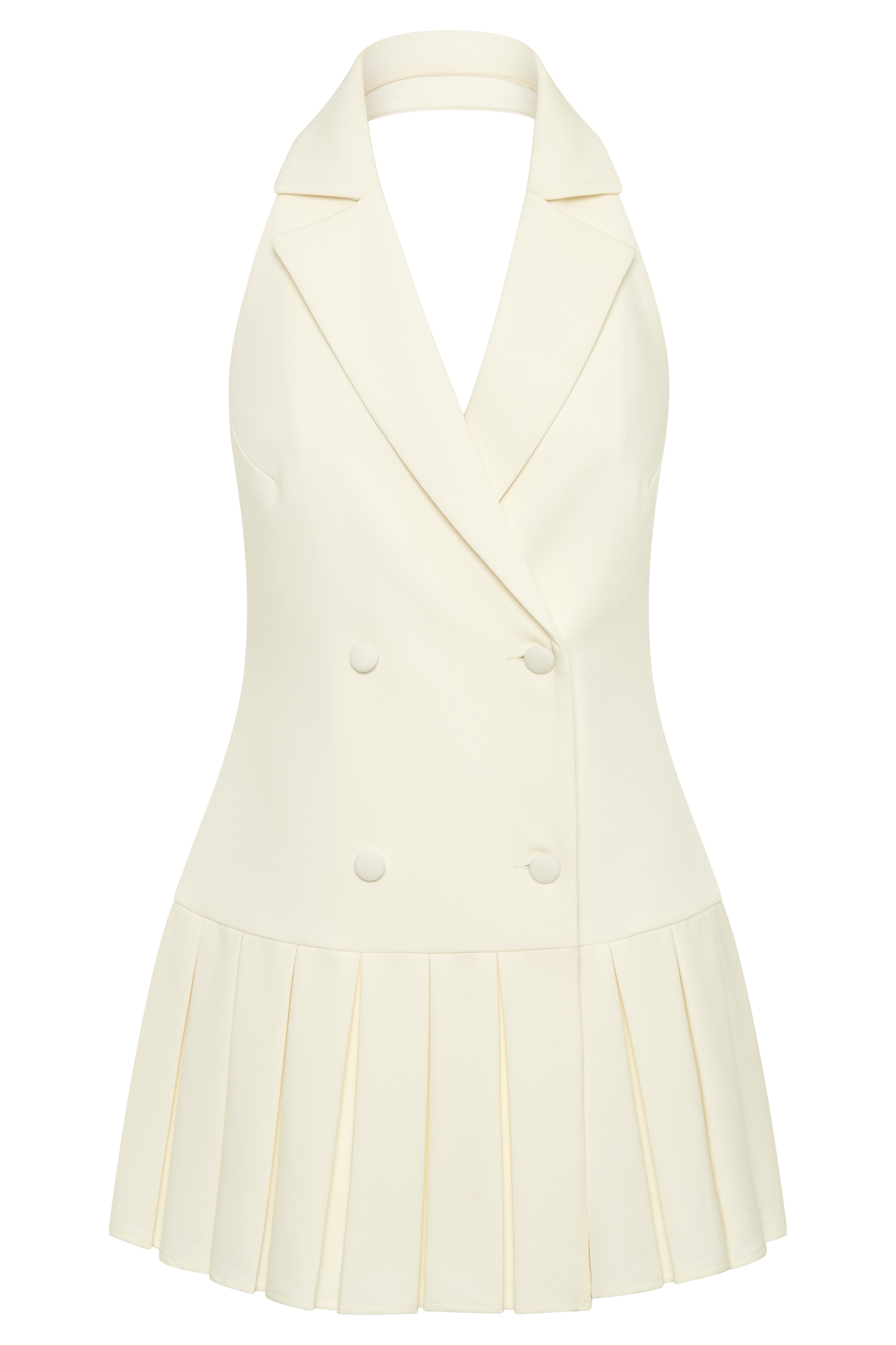 Antoinette Pleated Mini Dress - Ivory #9