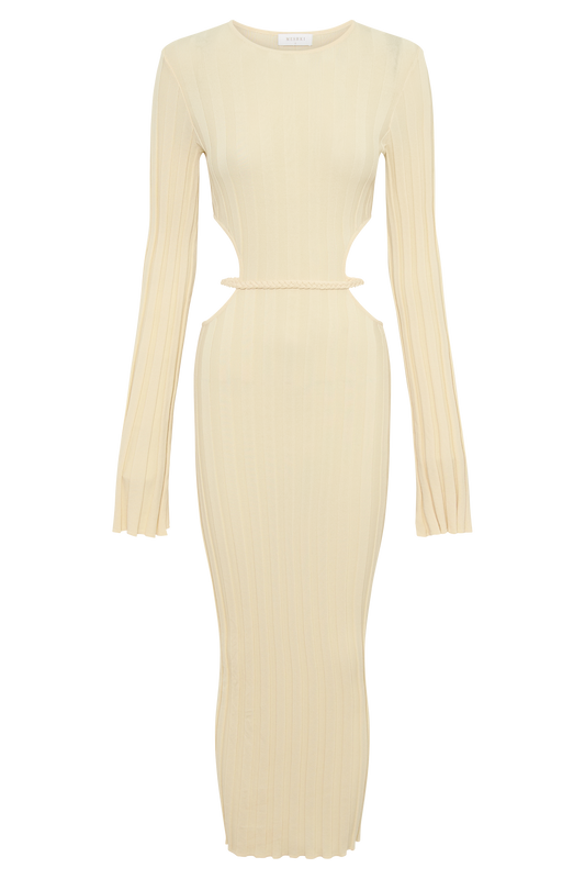 Elodie Knit Midi Dress - Cream