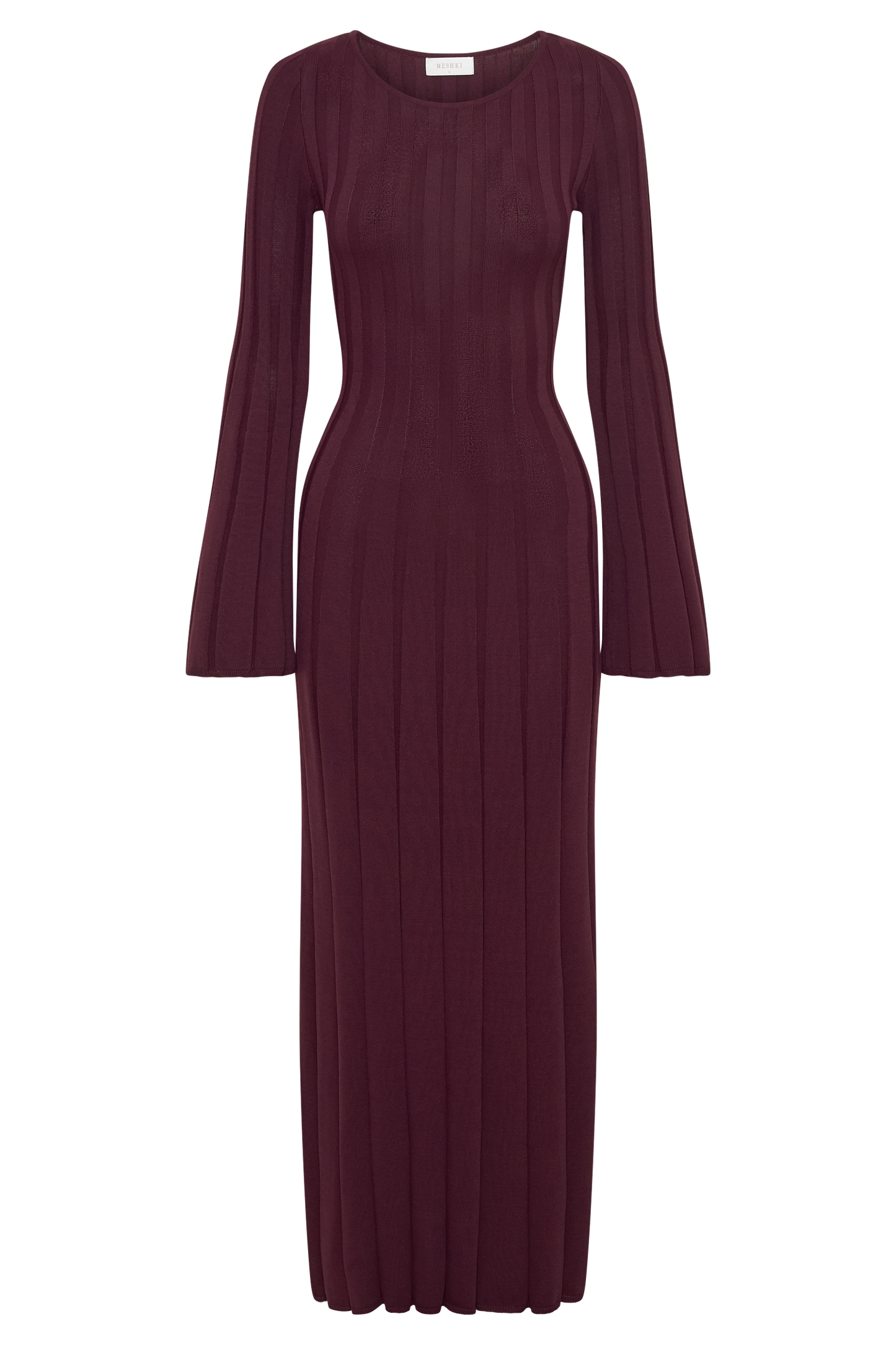 Mabel Long Sleeve Knit Maxi Dress - Plum