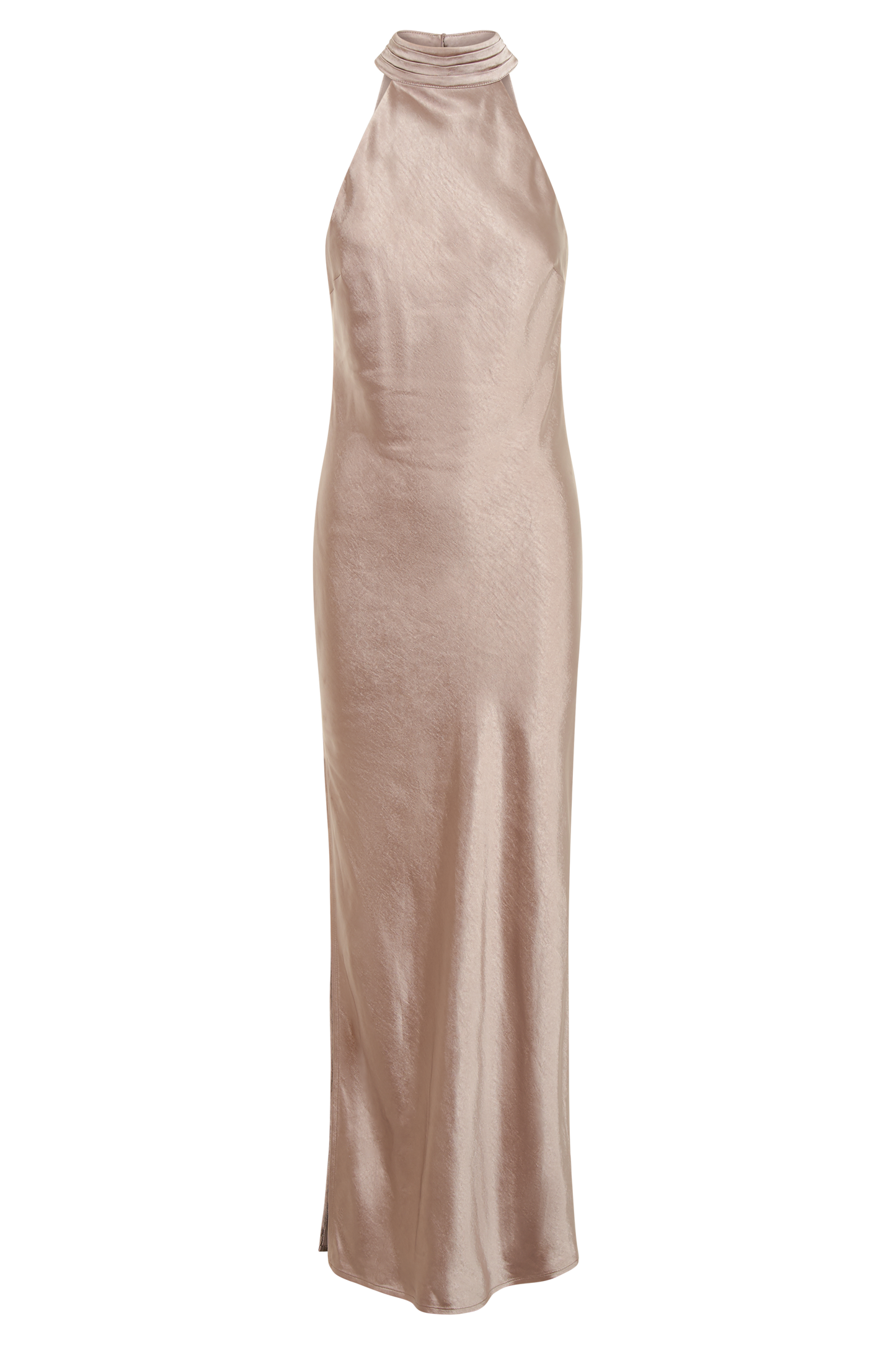 Claire Satin Drape Back Maxi Dress - Taupe