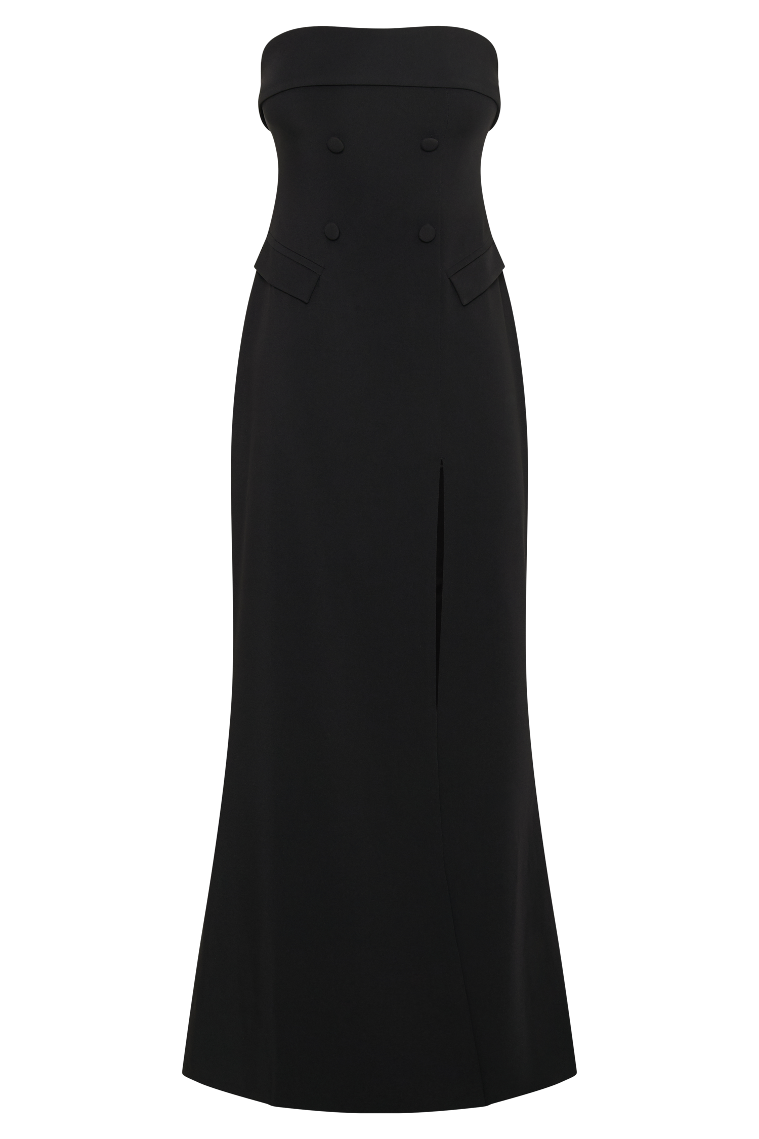 Abbie Strapless Suiting Maxi Dress - Black #8
