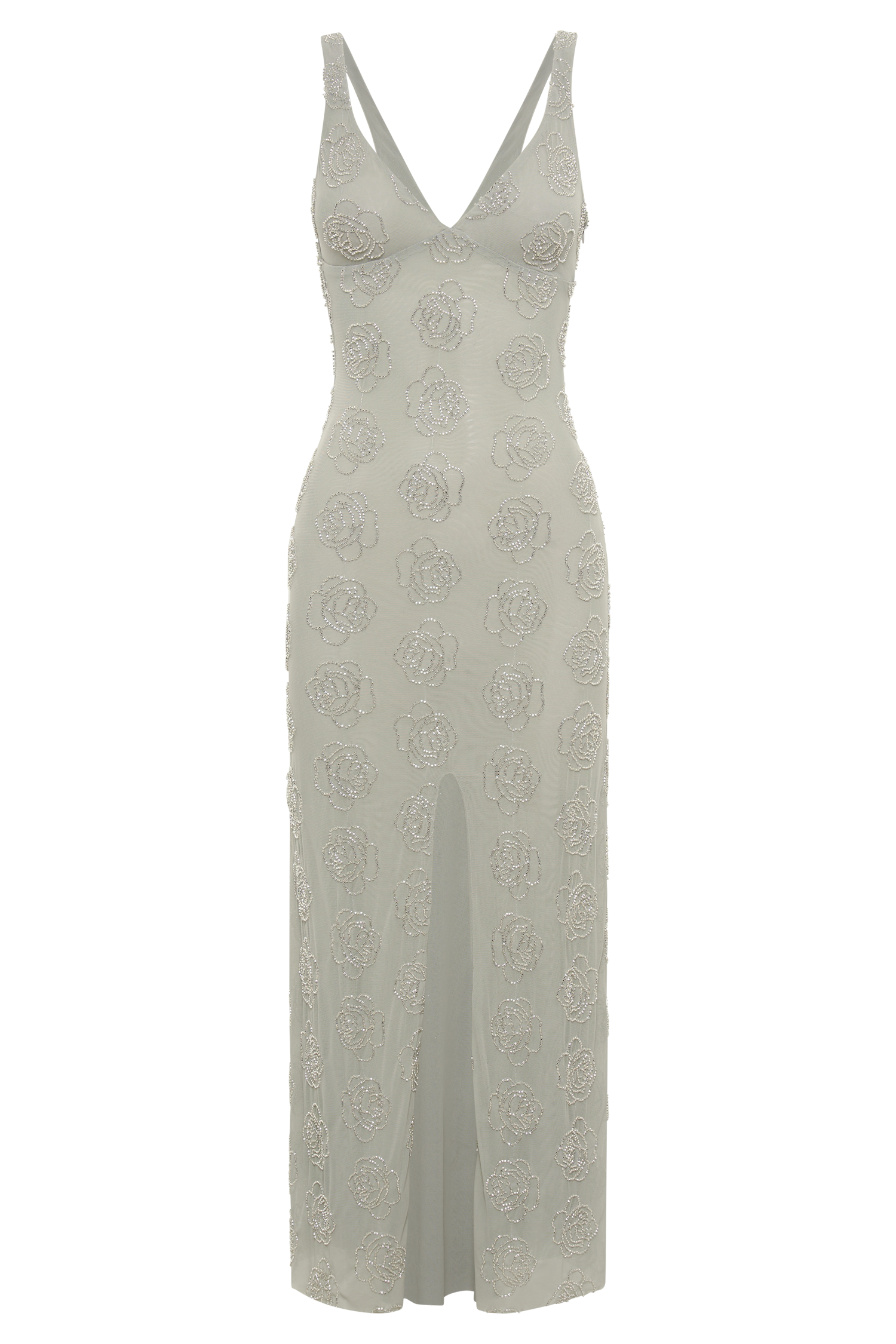 Nylah Rose Beaded Maxi Dress - Silver #8