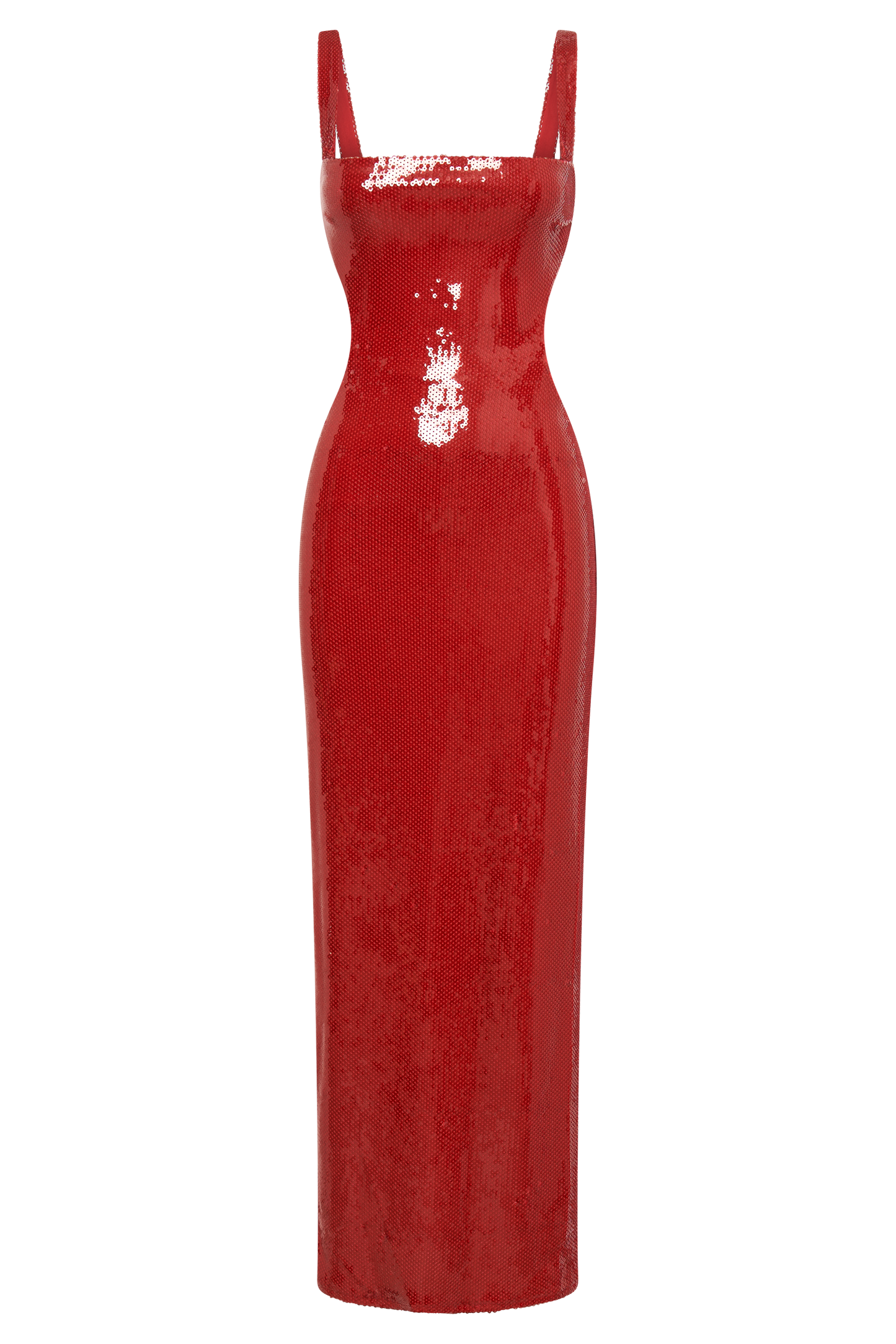 Adoria Sequin Cut Out Maxi Dress - Red