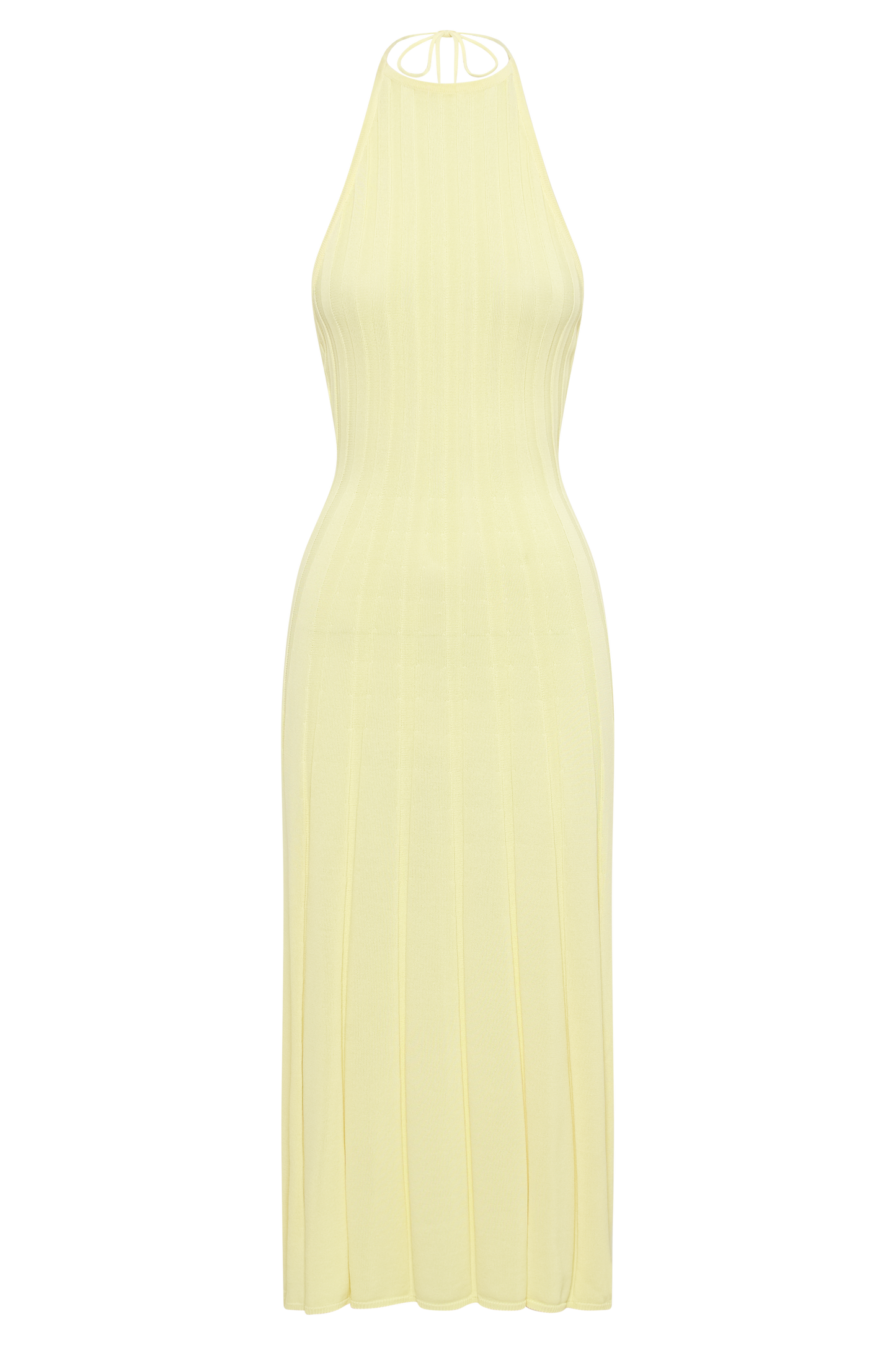 Adrienne Halter Neck Midi Dress - Lemon