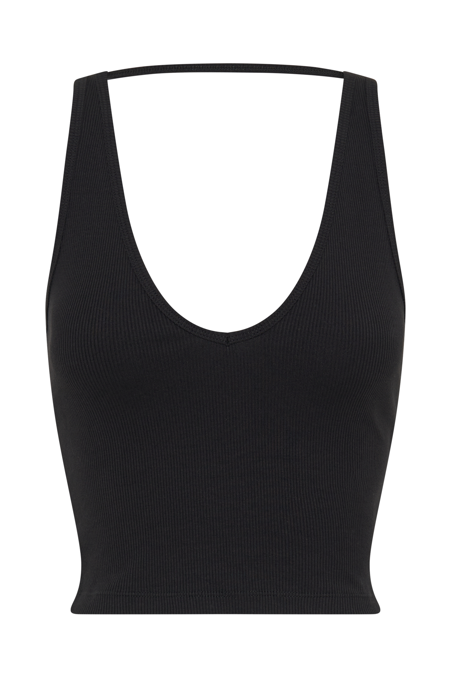 Rory Ribbed Yoga Top - Black