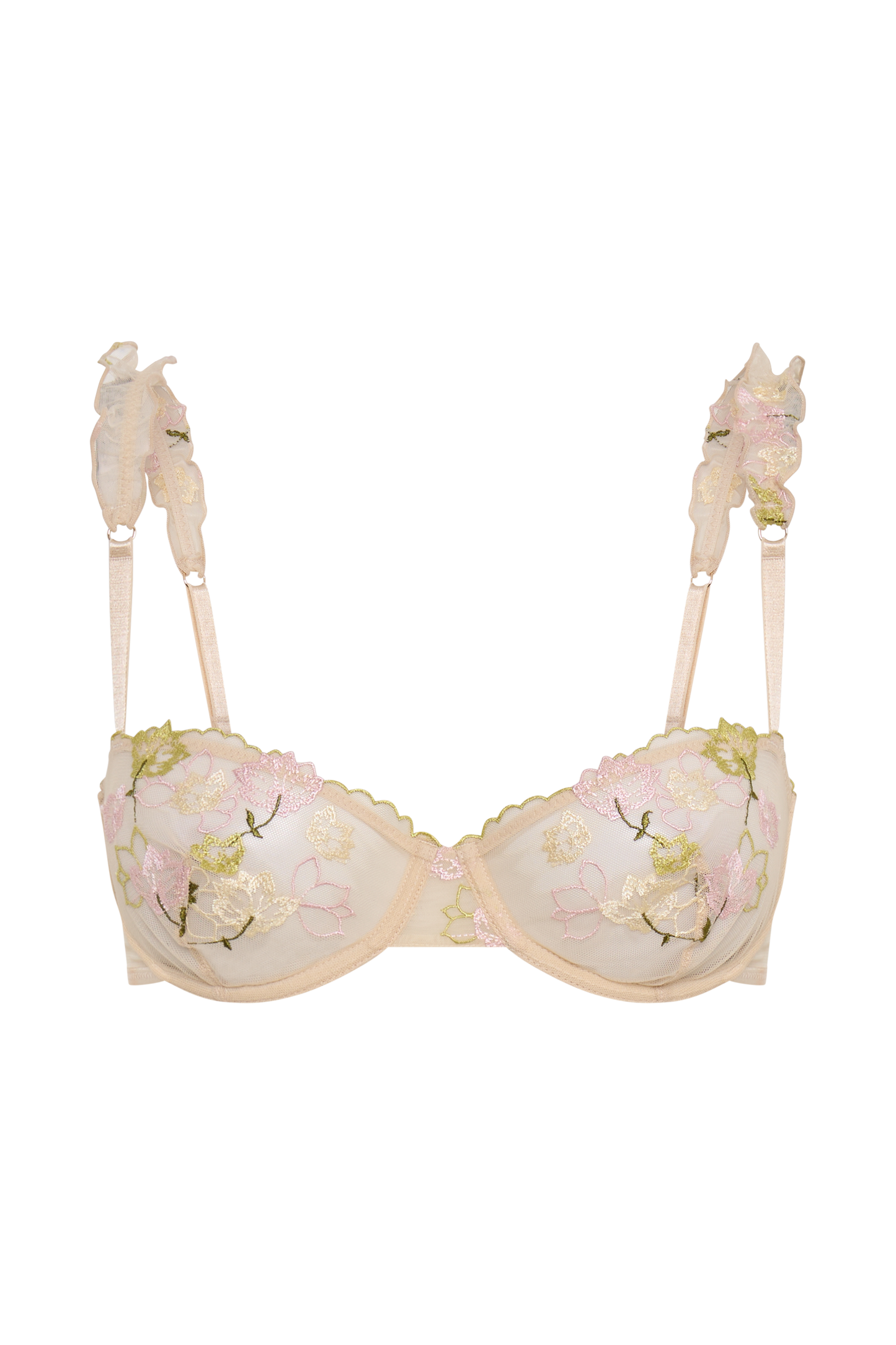 Nora Lace Bra - Nude Floral