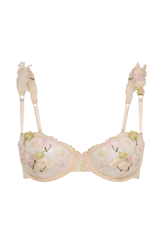 Nora Lace Bra - Nude Floral