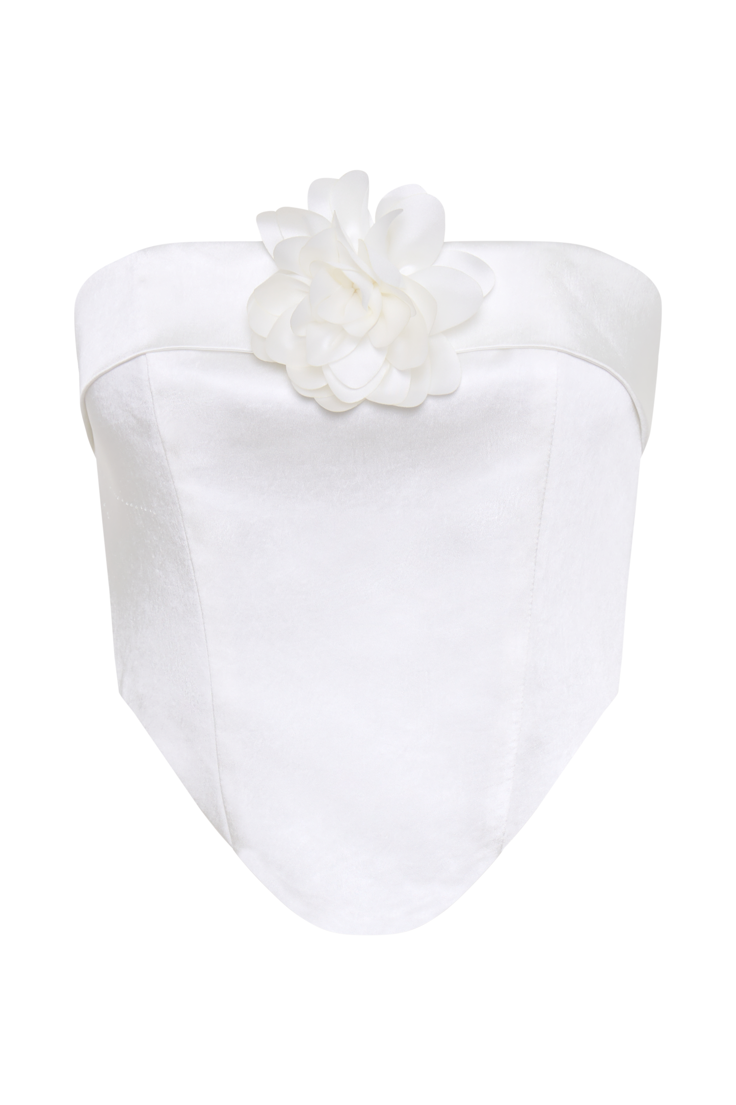 Margot Strapless Rose Corset - White #12