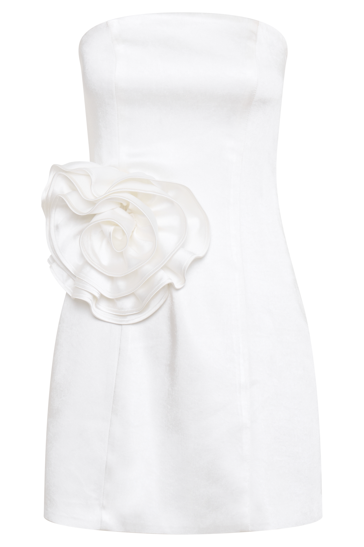 Bernadette Strapless Rose Mini Dress - White #8