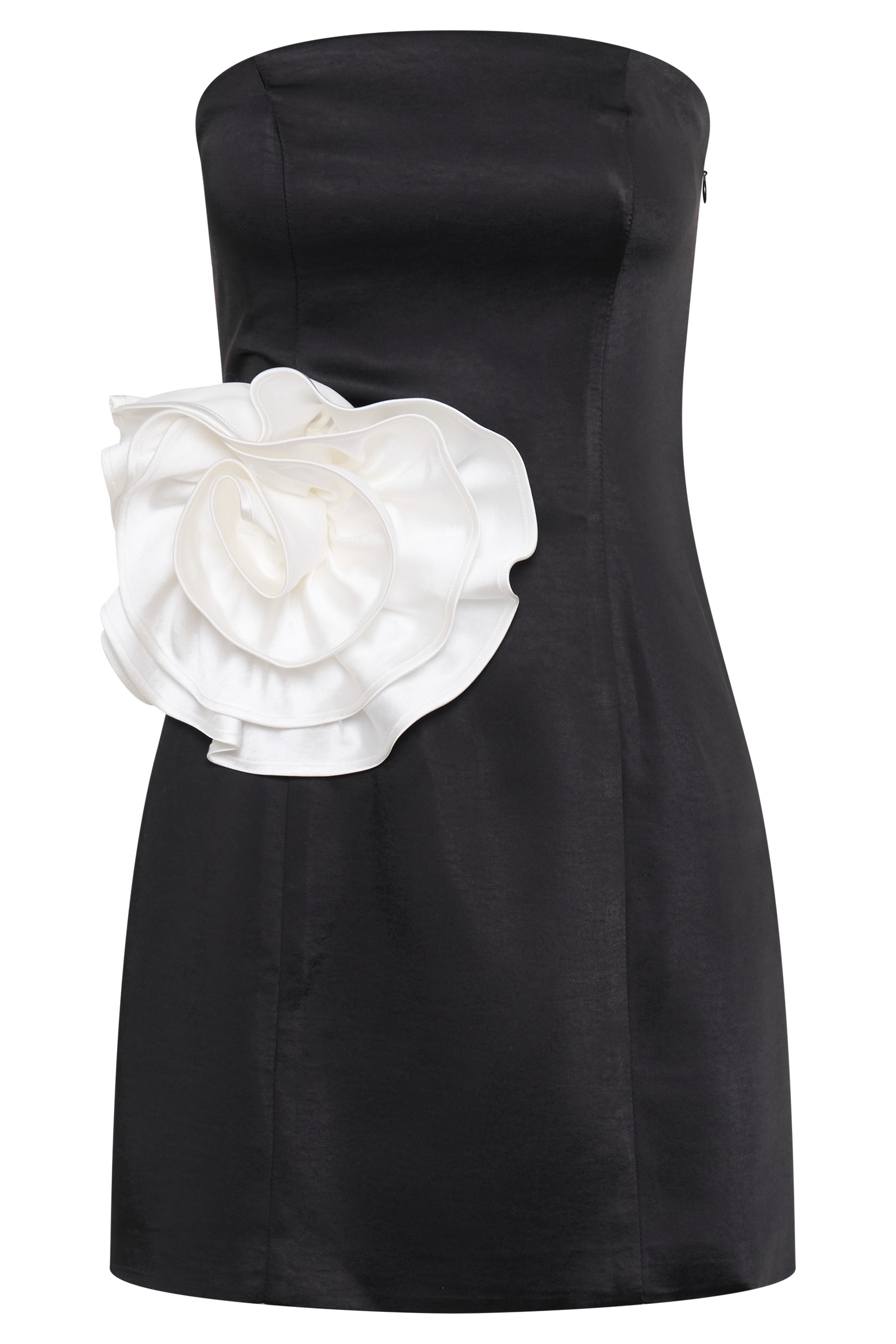 Bernadette Strapless Rose Mini Dress - Black #10