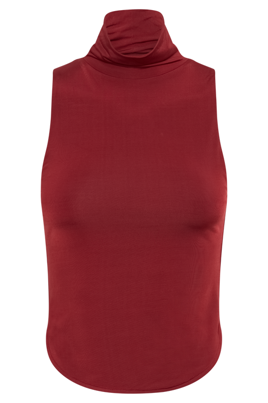 Wren Slinky Turtle Neck Top - Cherry Red