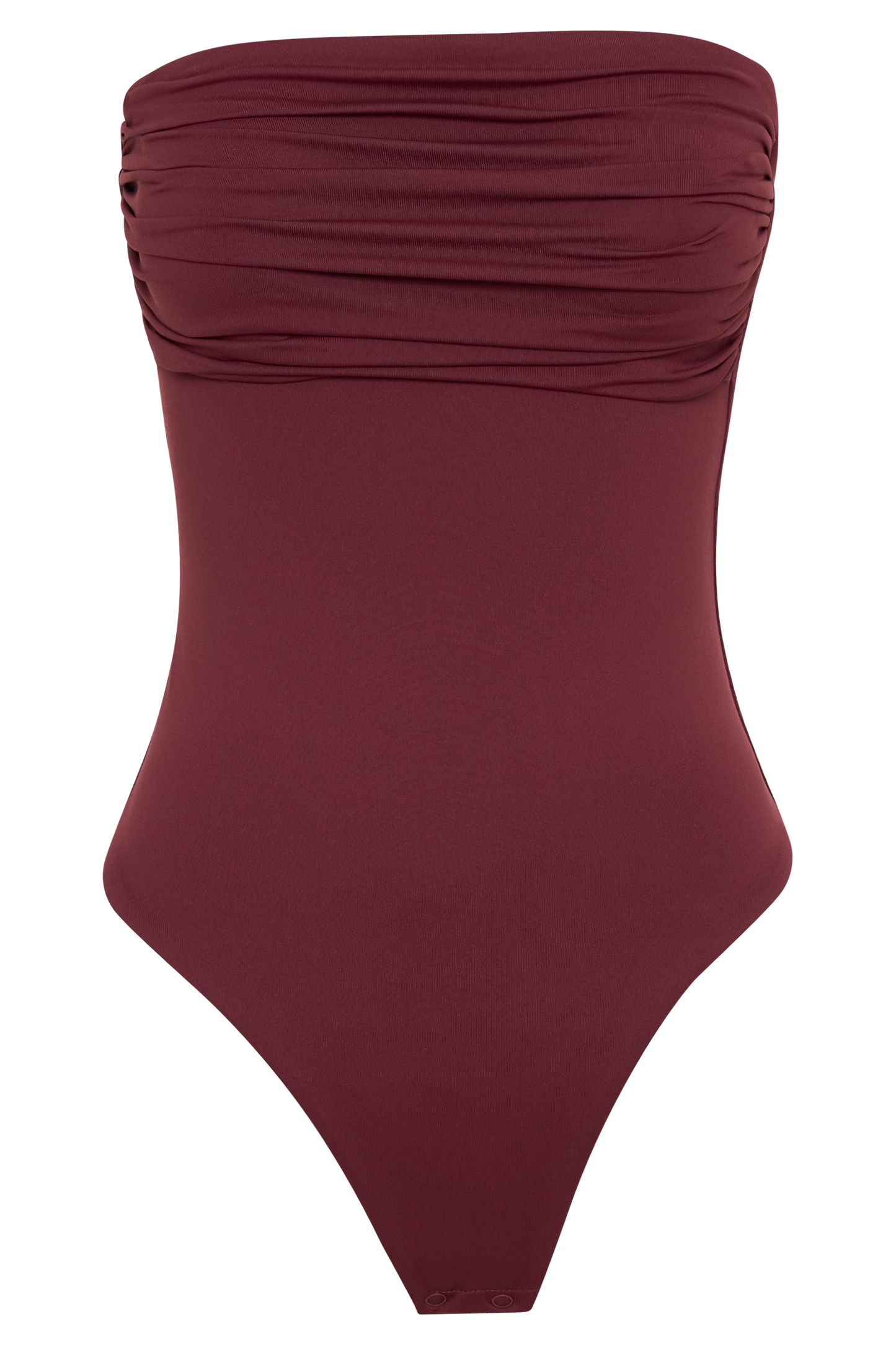 Romina Recycled Nylon Ruched Bodysuit - Wine