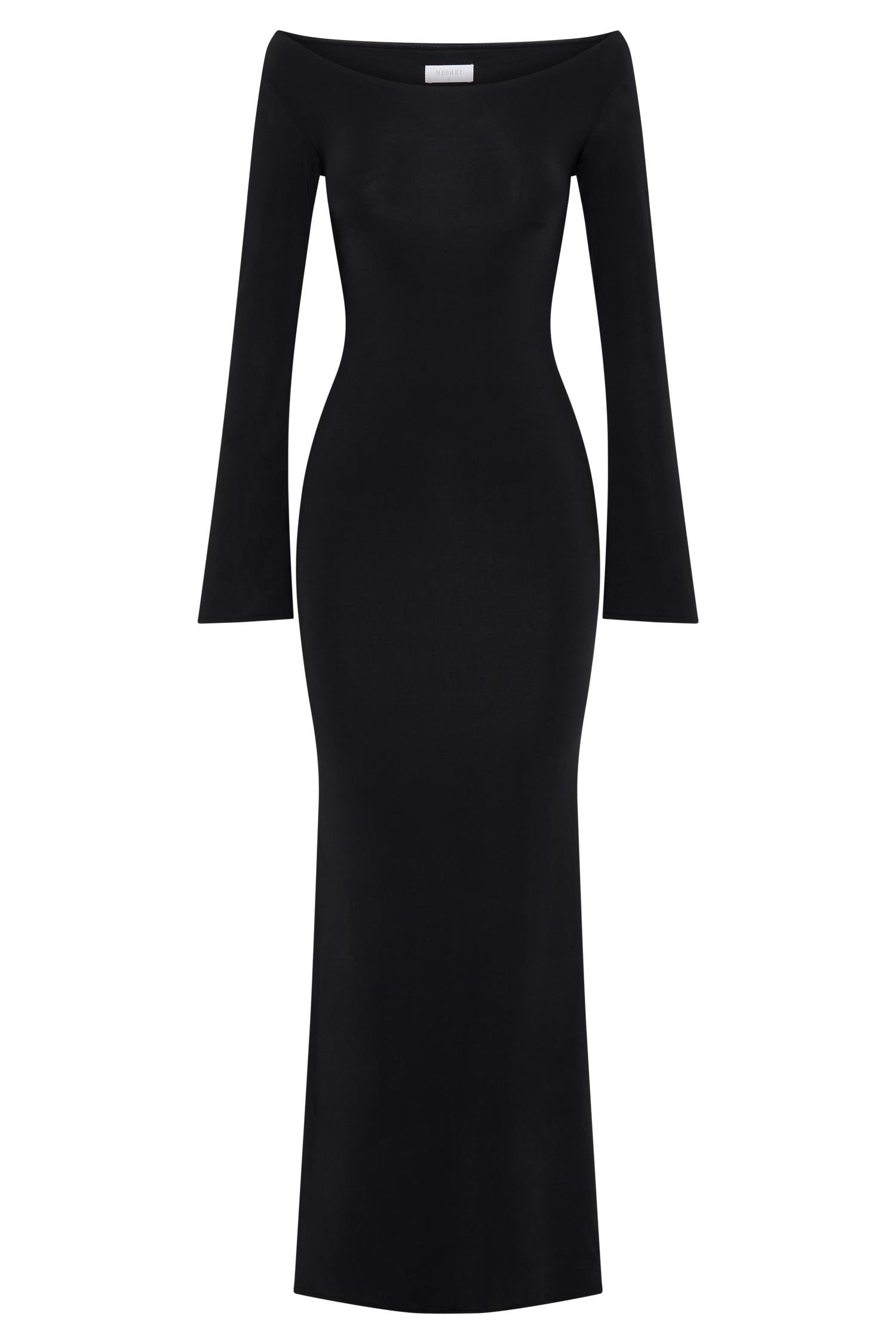 Millicent Slinky Long Sleeve Maxi Dress - Black #8
