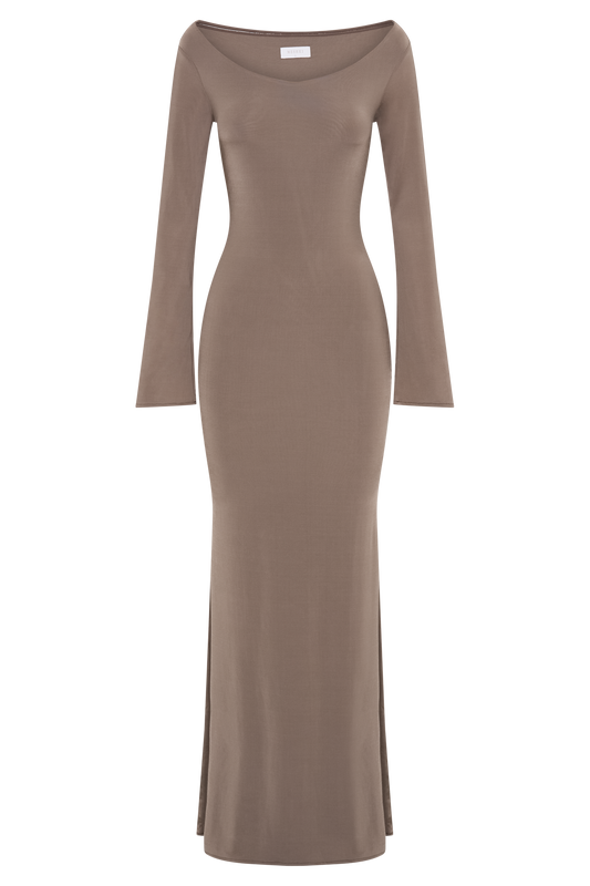 Millicent Slinky Long Sleeve Maxi Dress - Coco