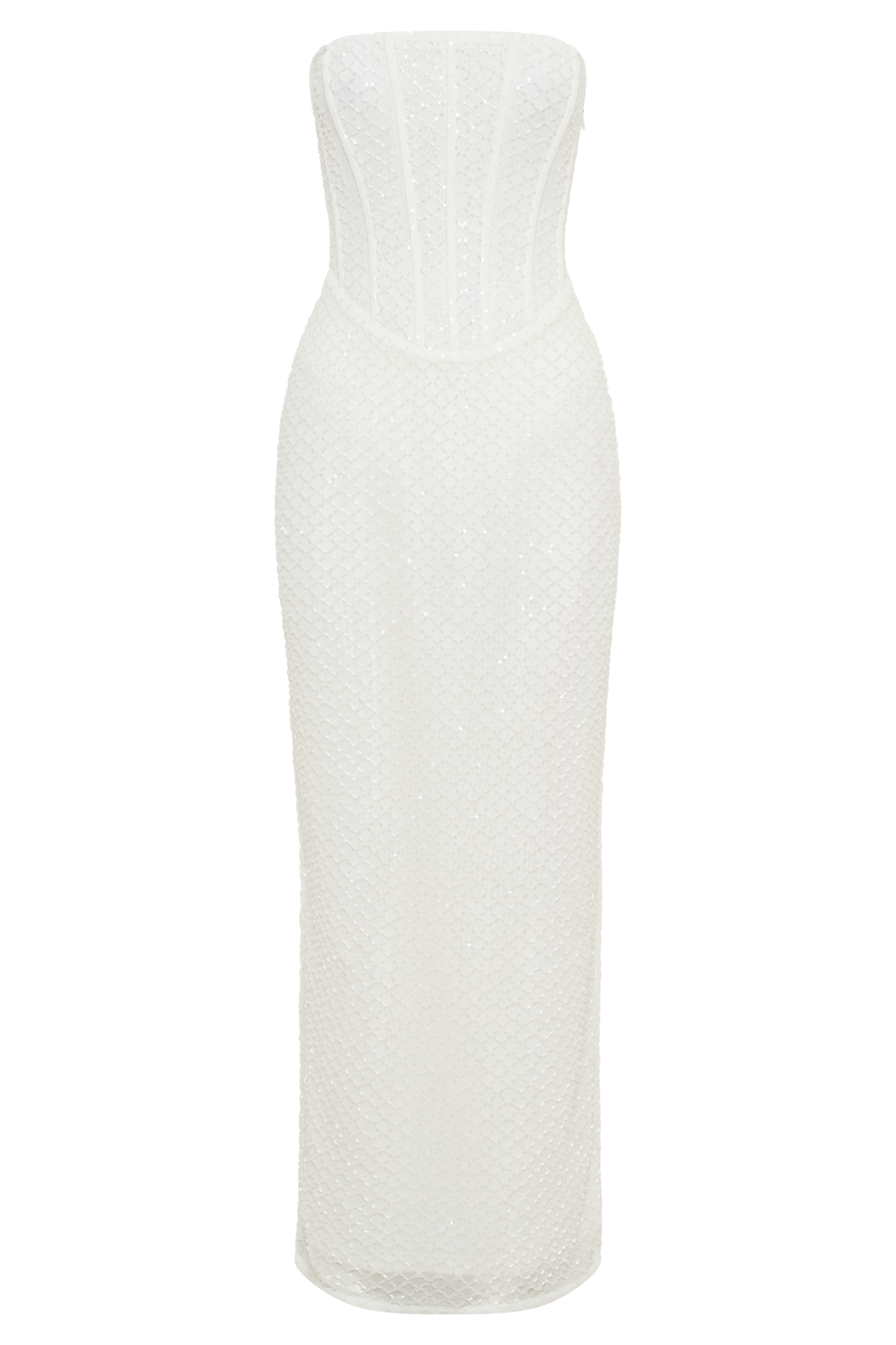 Gemma Strapless Sequin Maxi Dress - White