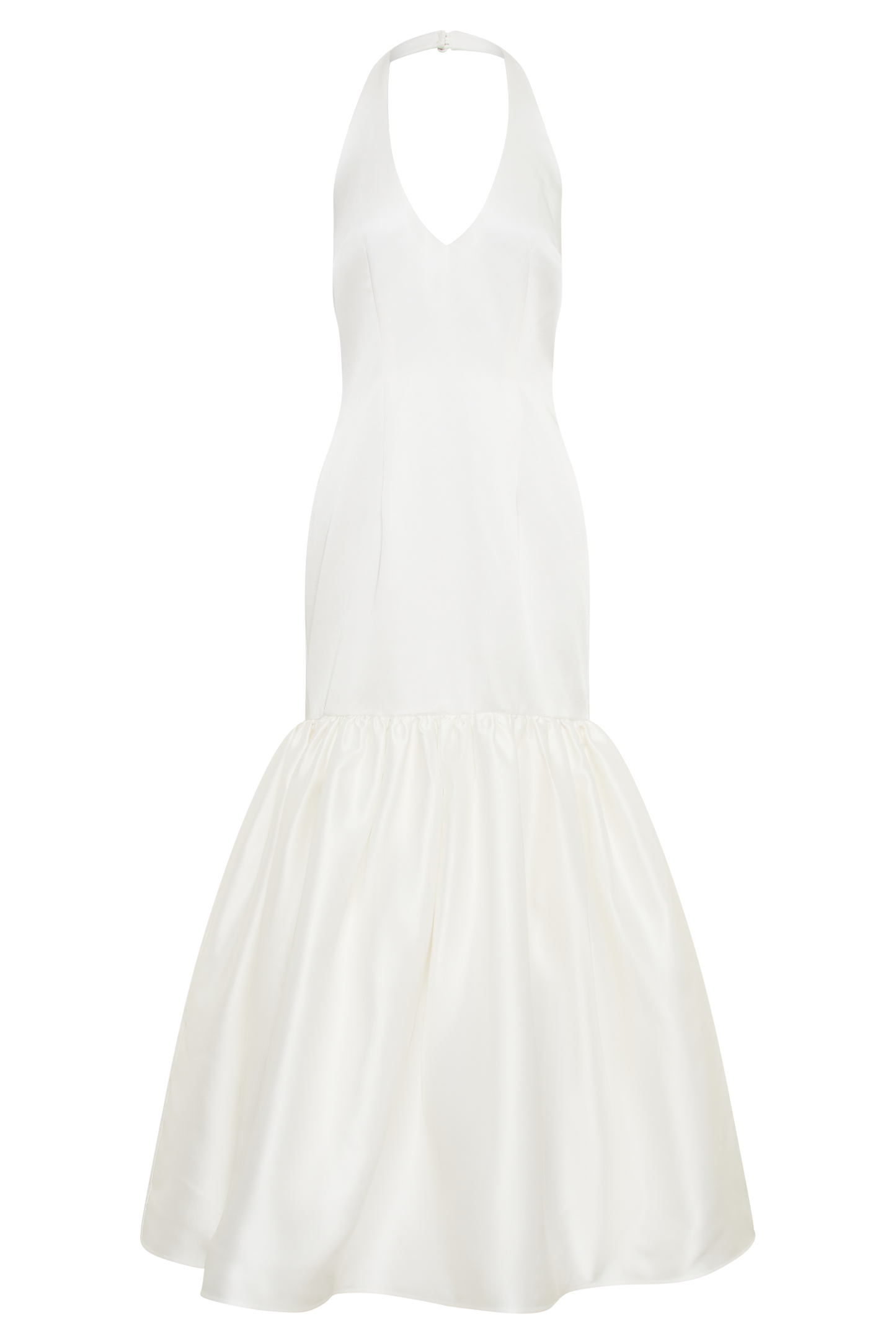 Danica Satin Halter Wedding Gown - White