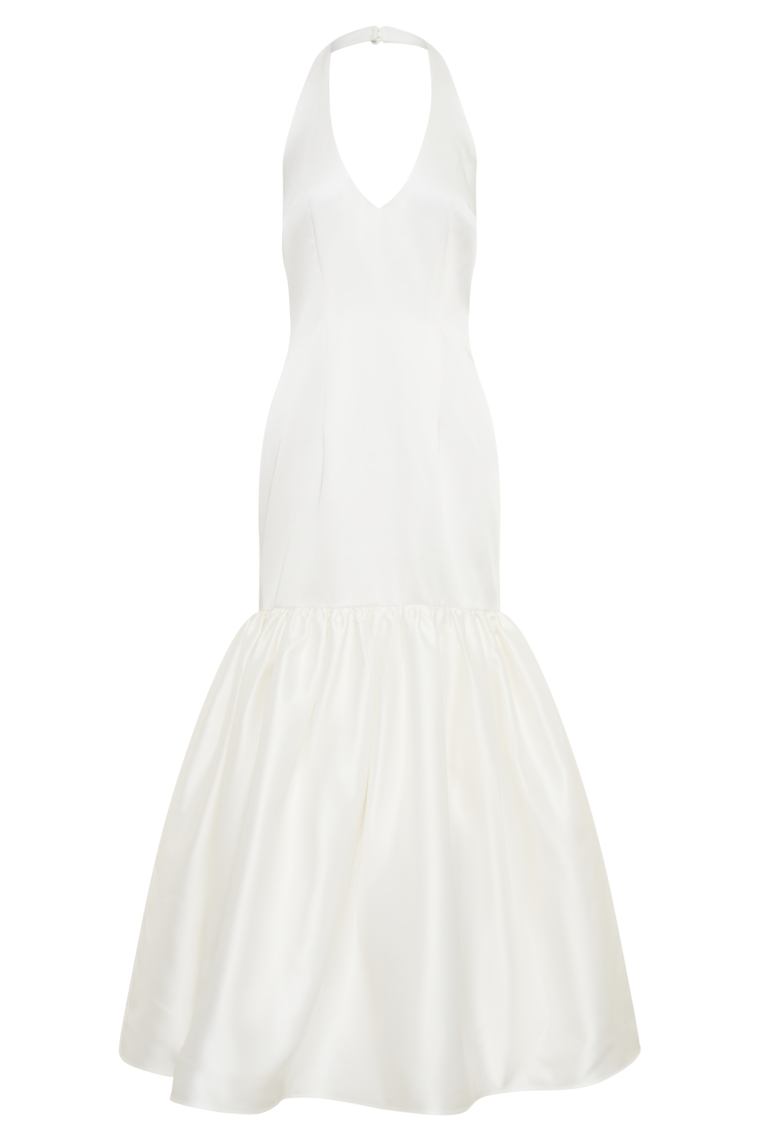 Danica Satin Halter Wedding Gown - White #10