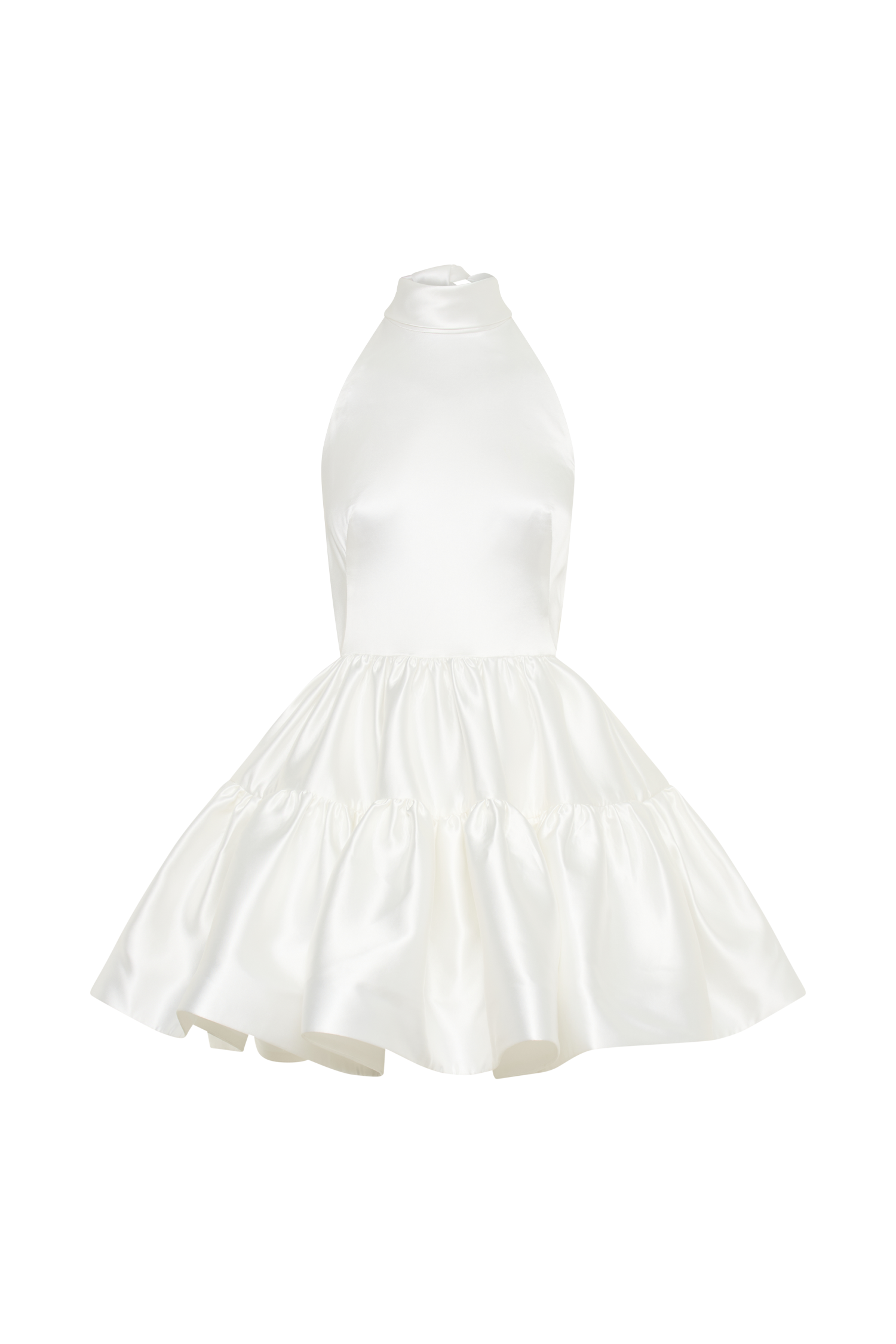 Dorota Satin Halter Mini Dress - White #15