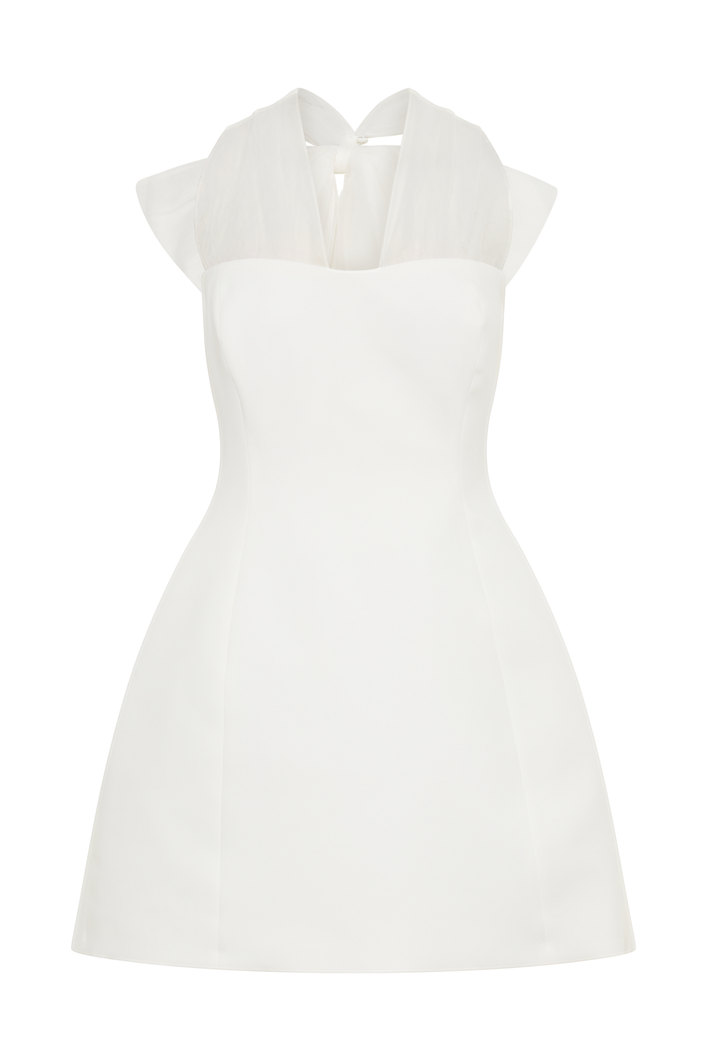 Maryam Tulle Bow Mini Dress - White