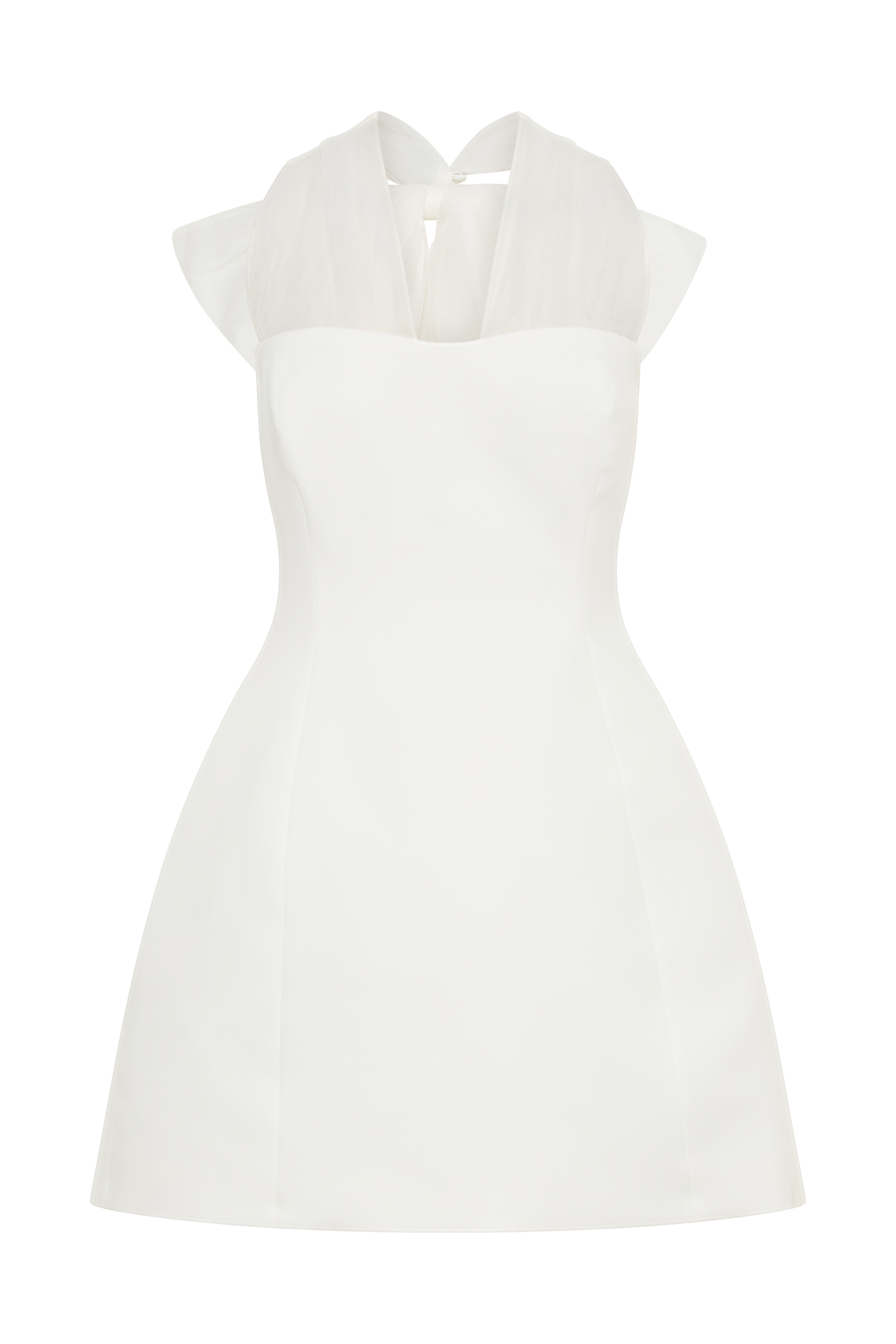 Maryam Tulle Bow Mini Dress - White #12