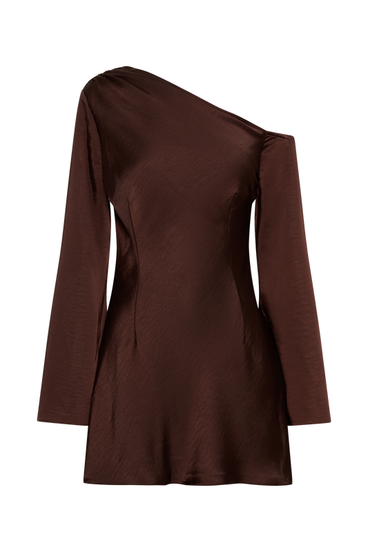 Nikita Long Sleeve Mini Dress - Dark Chocolate