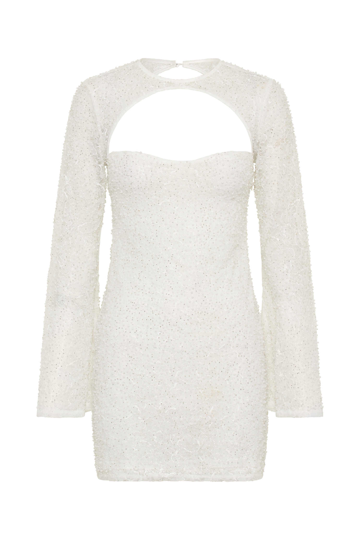 Paxton Pearl Beaded Mini Dress - White #11