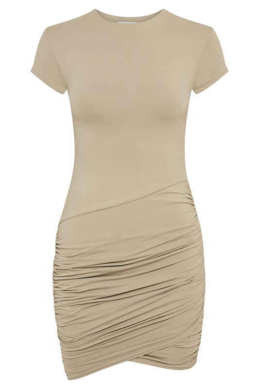 Baylee Recycled Nylon Mini Dress -Taupe