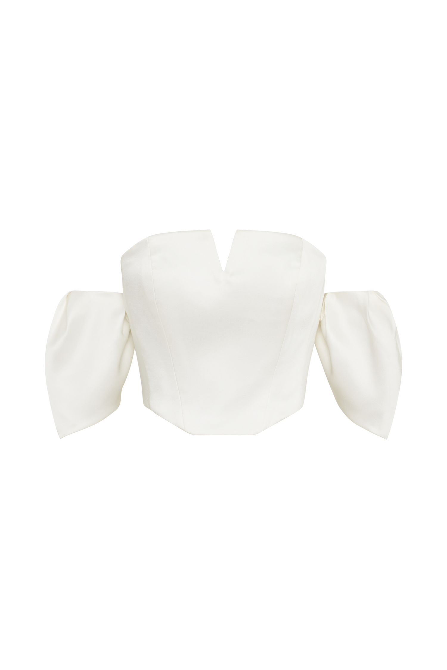 Portia Off Shoulder Satin Corset Top - White #10